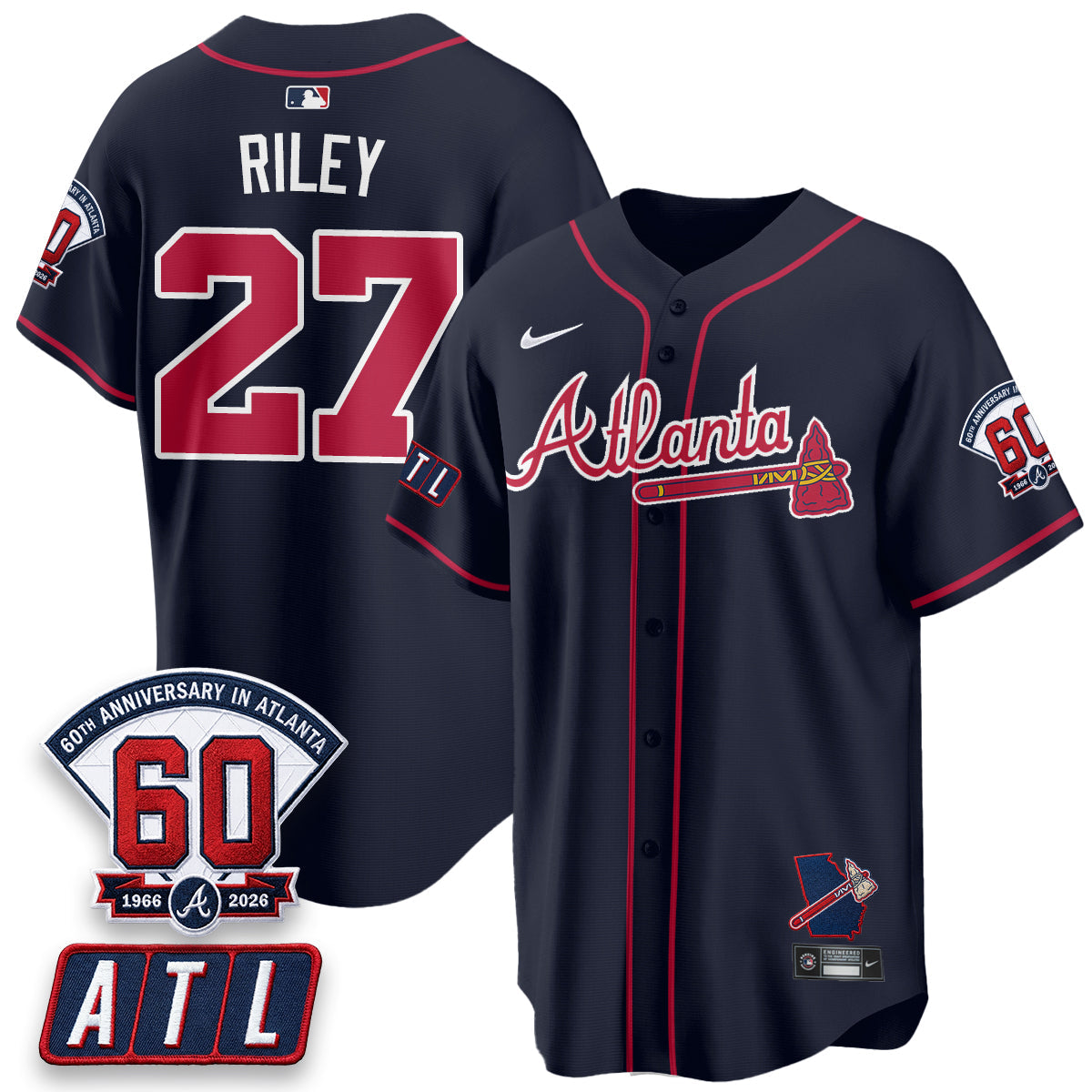 Atlanta Braves 2026 60th Anniversary Vapor Limited Jersey - Stitched