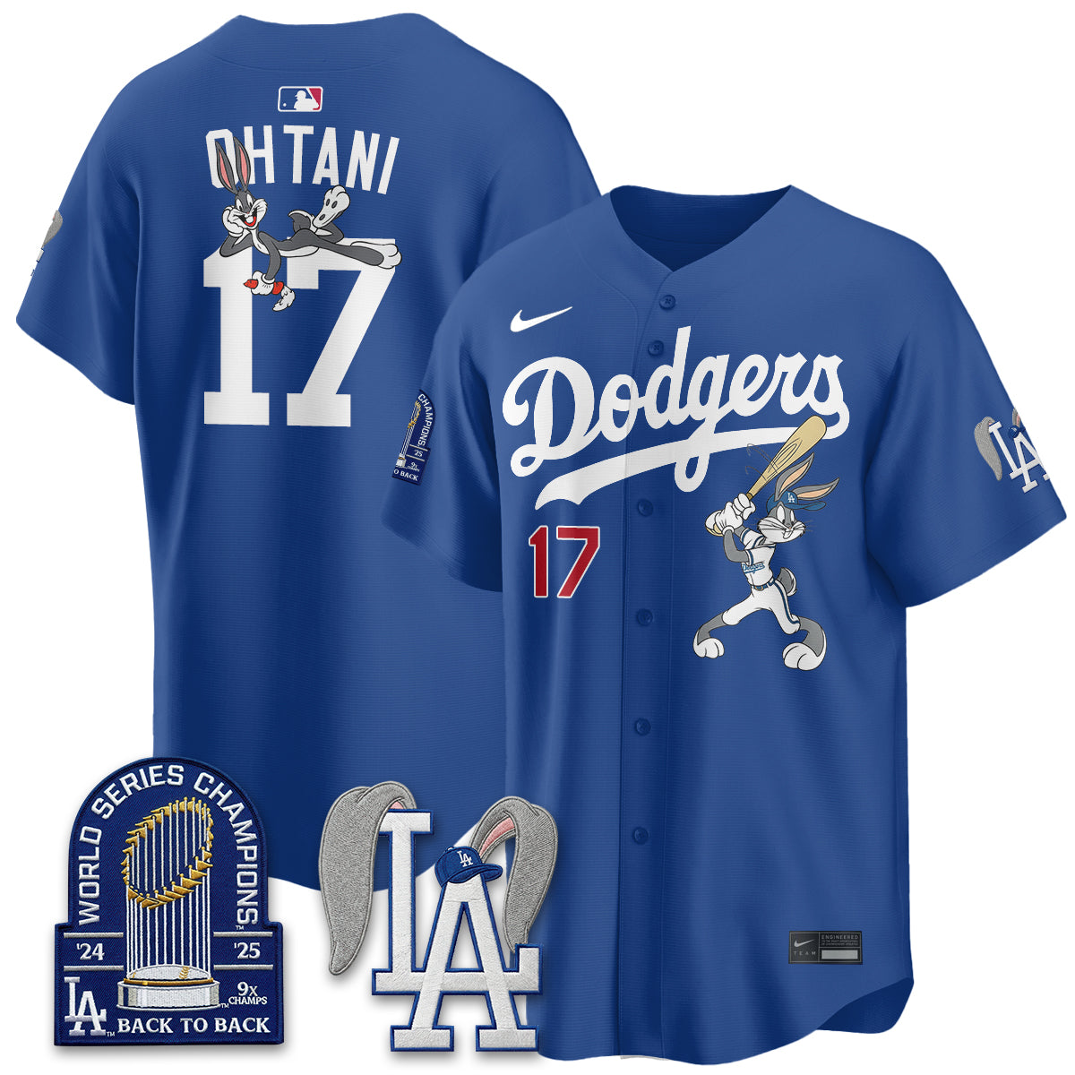 Los Angeles Dodgers Bunny Edition Vapor Jersey - Stitched-Cuztomshoes