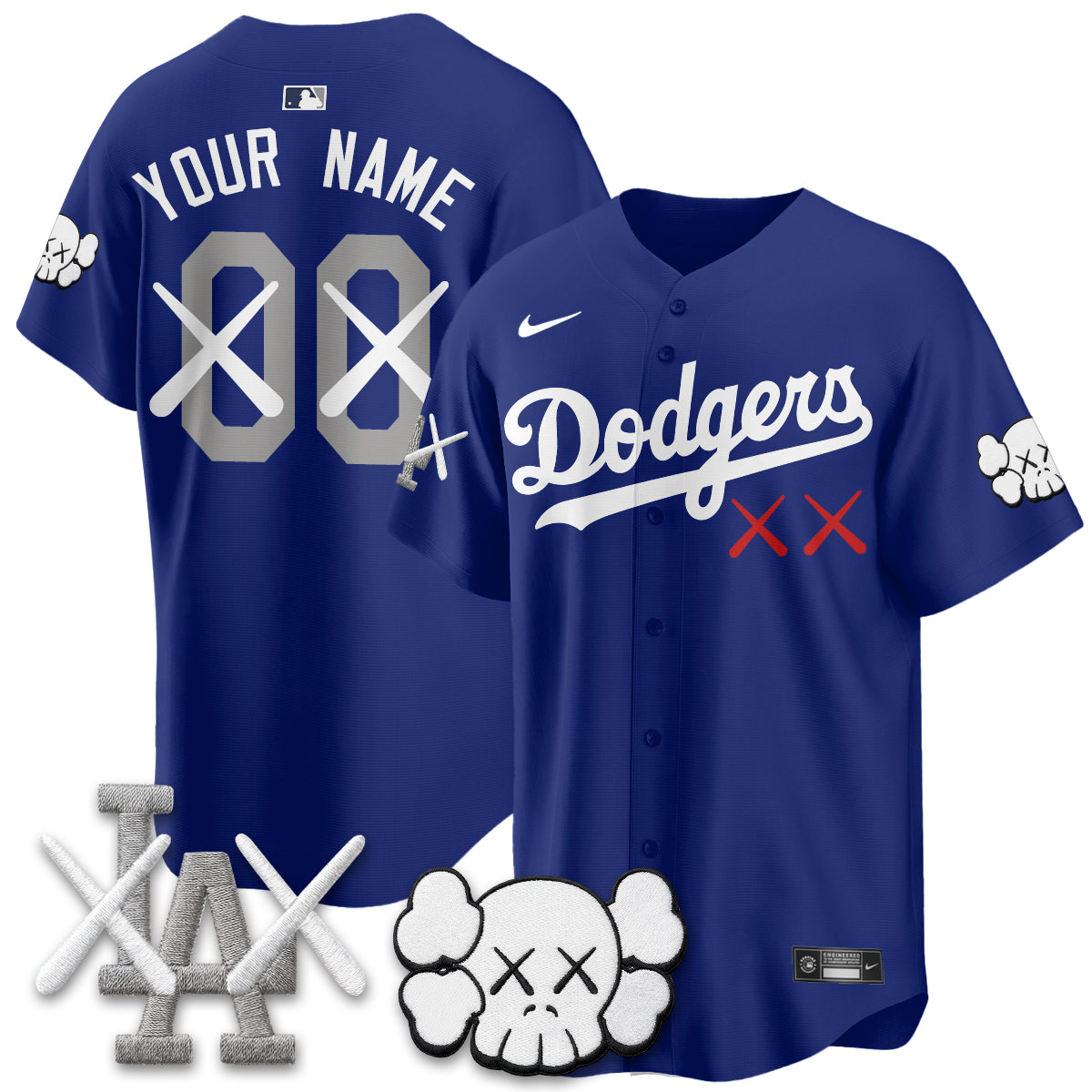 Los Angeles Dodgers x KAWS Edition Vapor Custom Jersey - Stitched-Cuztomshoes