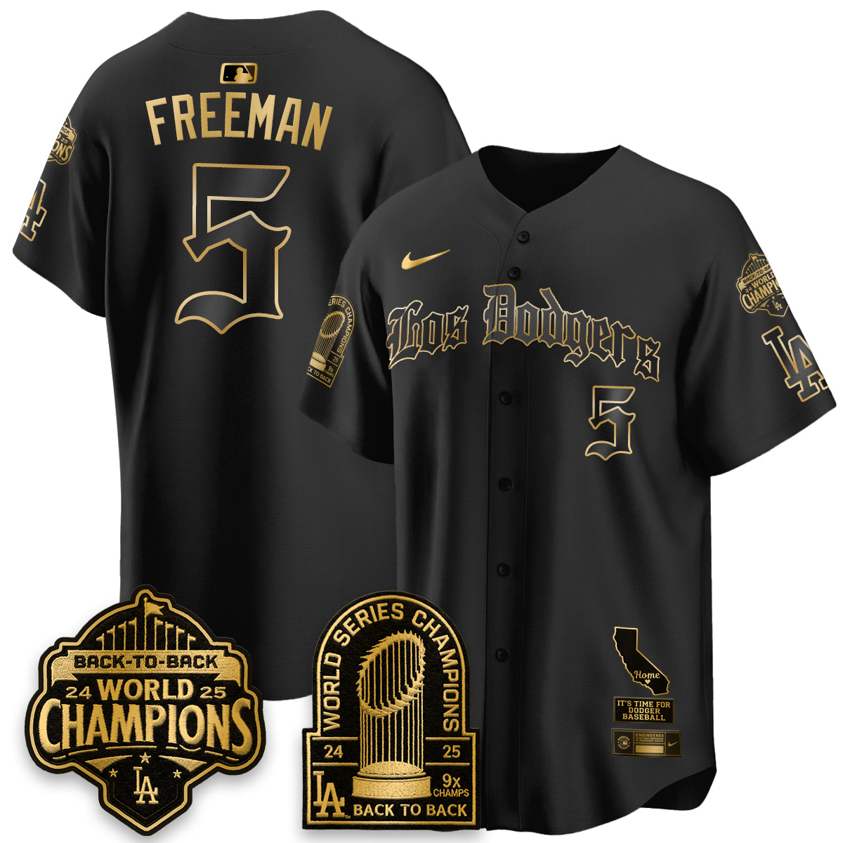 Los Angeles Dodgers World Series Champions Vapor Premier Limited Gothic Edition Jersey - Stitched-Cuztomshoes