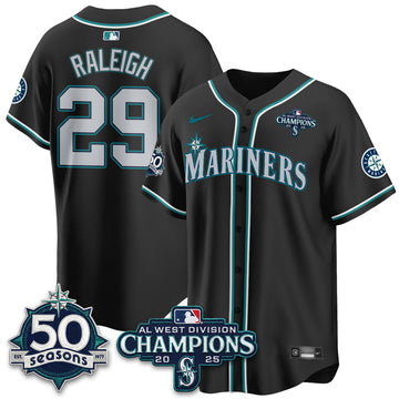 Seattle Mariners 50th Anniversary Black Out Style Vapor Premier Limited Jersey - Stitched