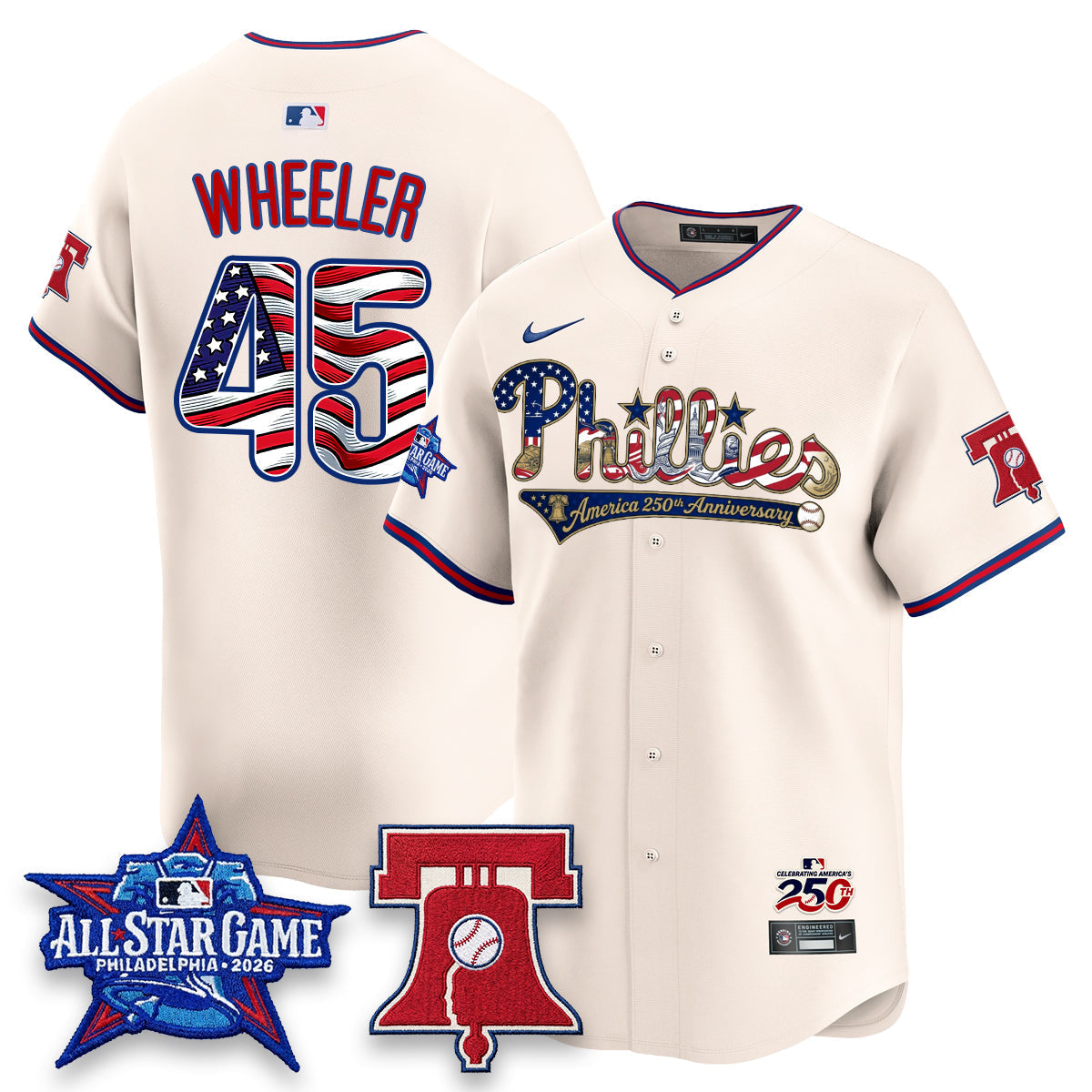 Philadelphia Phillies 2026 Independence Day USA Vapor Limited Jersey - Stitched-Cuztomshoes
