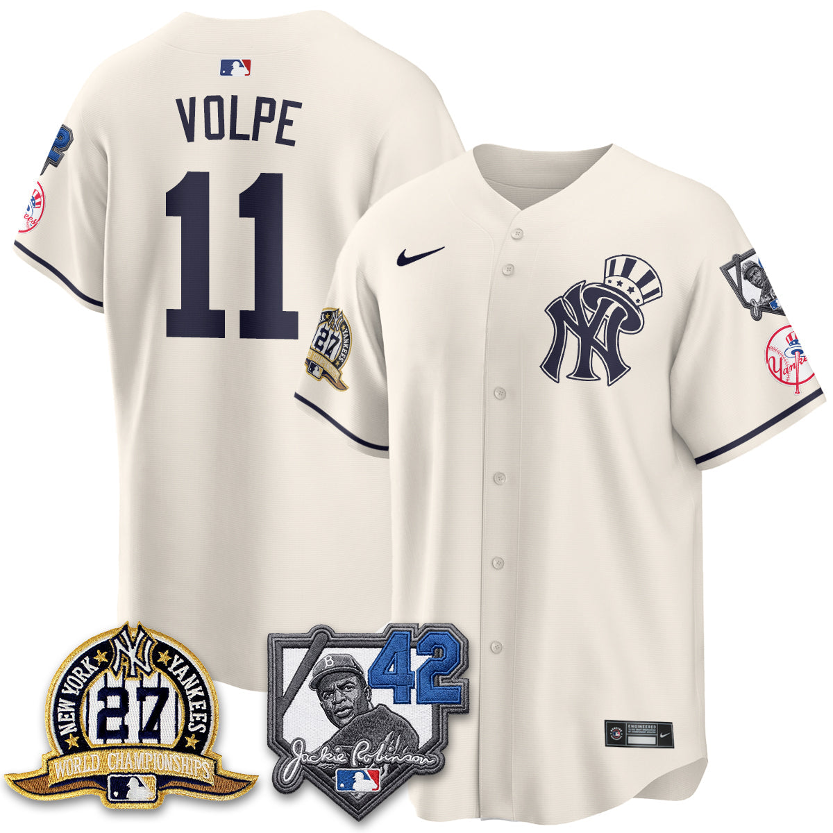 New York Yankees 2026 Jackie Robinson Day Vapor Limited Gold Edition Jersey - Stitched - V2