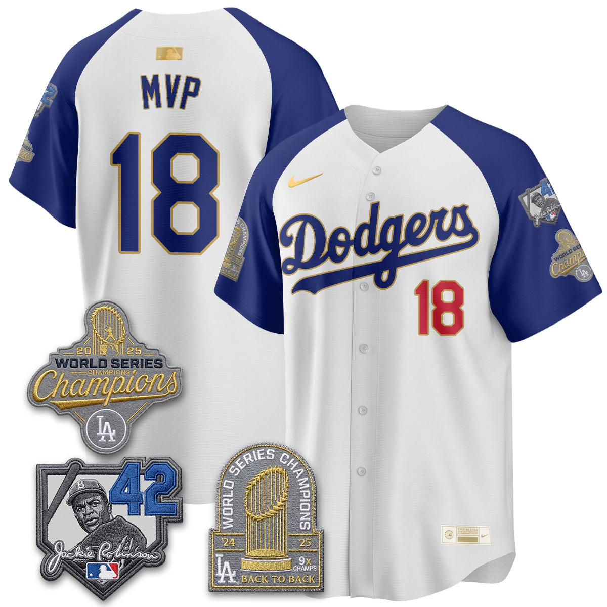Los Angeles Dodgers 2026 Jackie Robinson New Era Vapor Limited Jersey - Stitched-Cuztomshoes