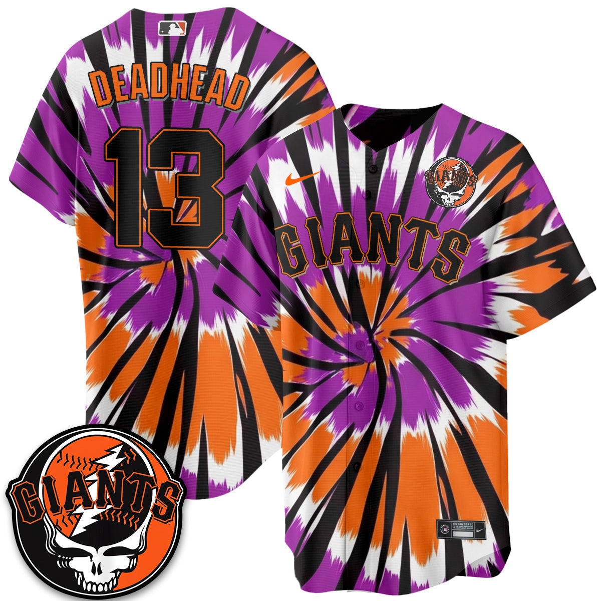 San Francisco Giants x Grateful Dead Vapor Jersey V2 - Stitched