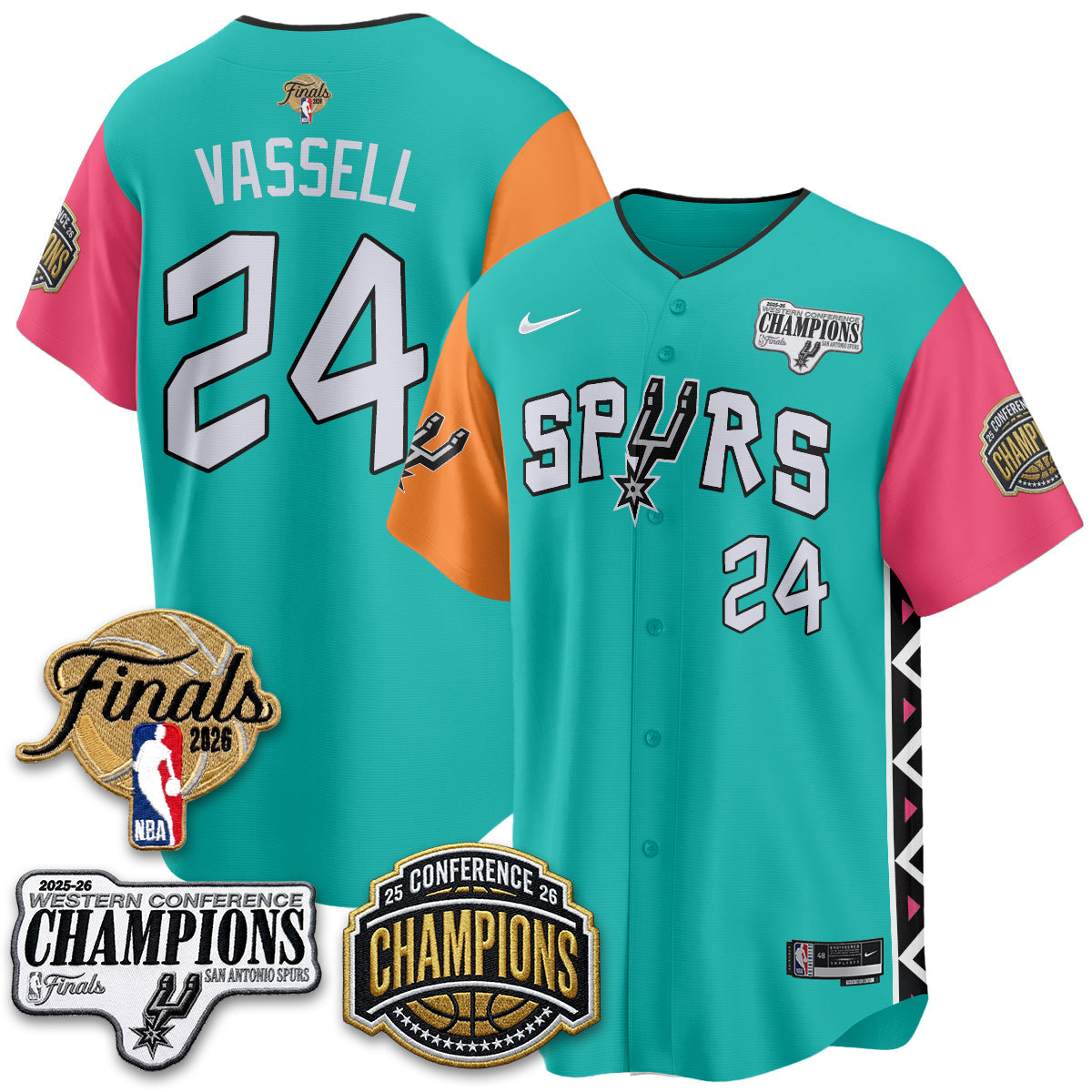 San Antonio Spurs 2026 Basketball Finals Vapor Jersey - Stitched