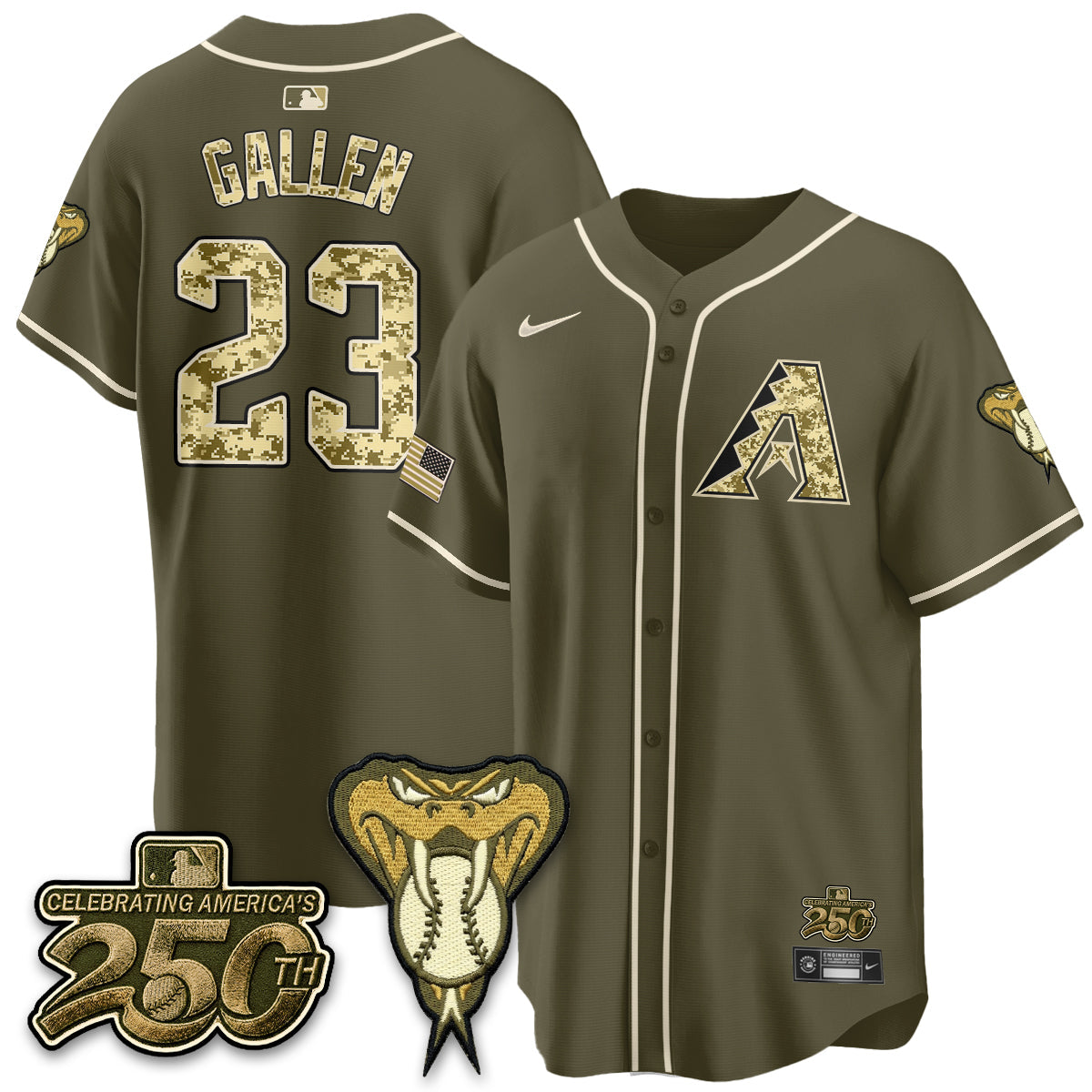 Arizona Diamonbacks Salute to Service 2026 Vapor Premier Limited Jersey - Stitched-Cuztomshoes