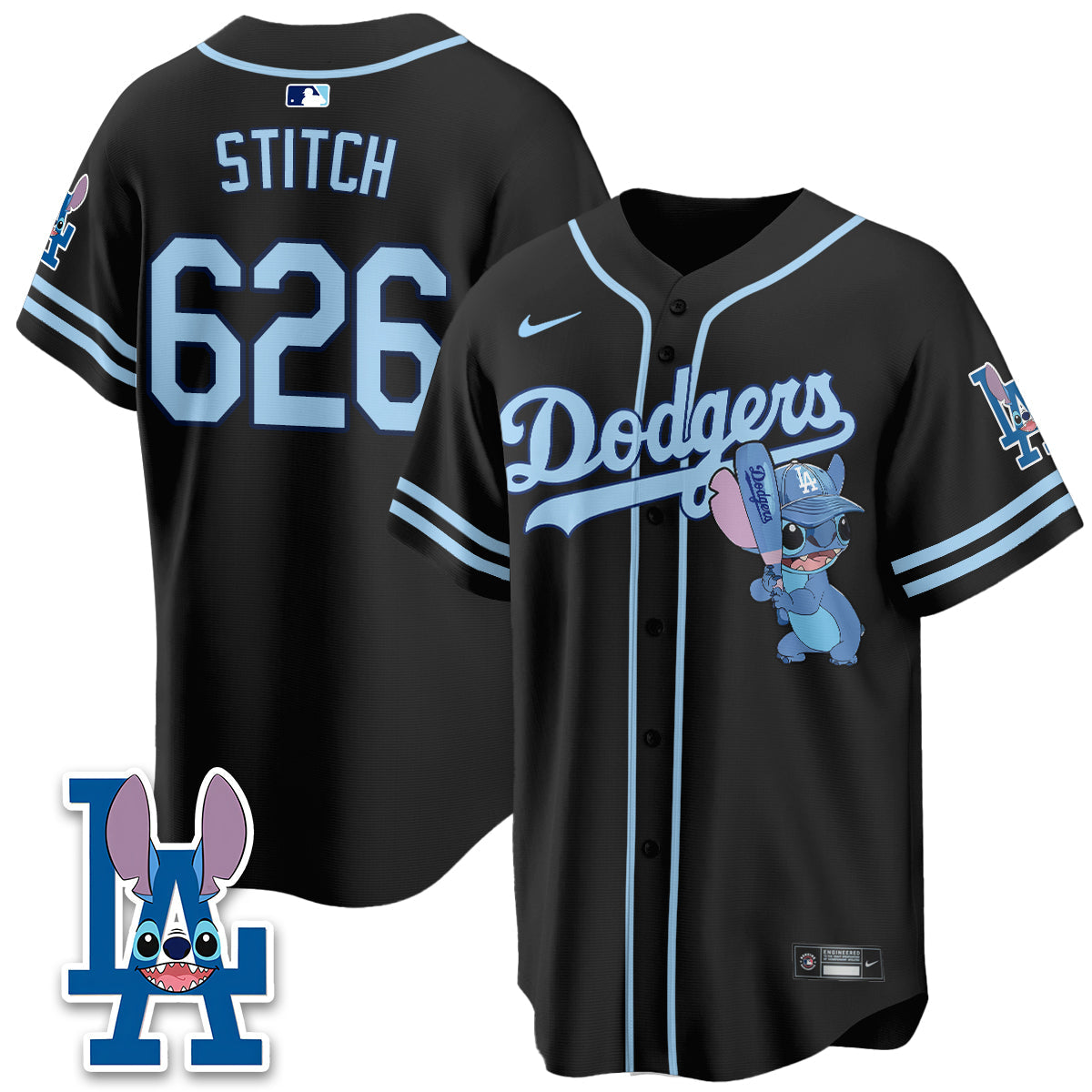Los Angeles Dodgers x Blue Alien Edition Vapor Jersey - Stitched-Cuztomshoes