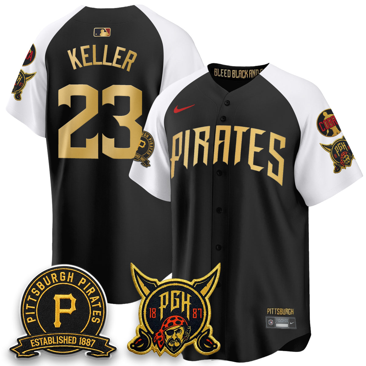 Pittsburgh Pirates Vapor Limited Jersey - Cobra & Est 1887 Patch - Stitched