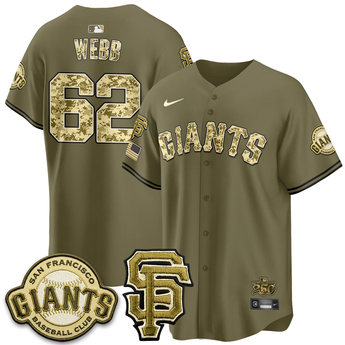 San Francisco Giants 2026 Armed Forces Day Jersey V2 - Stitched