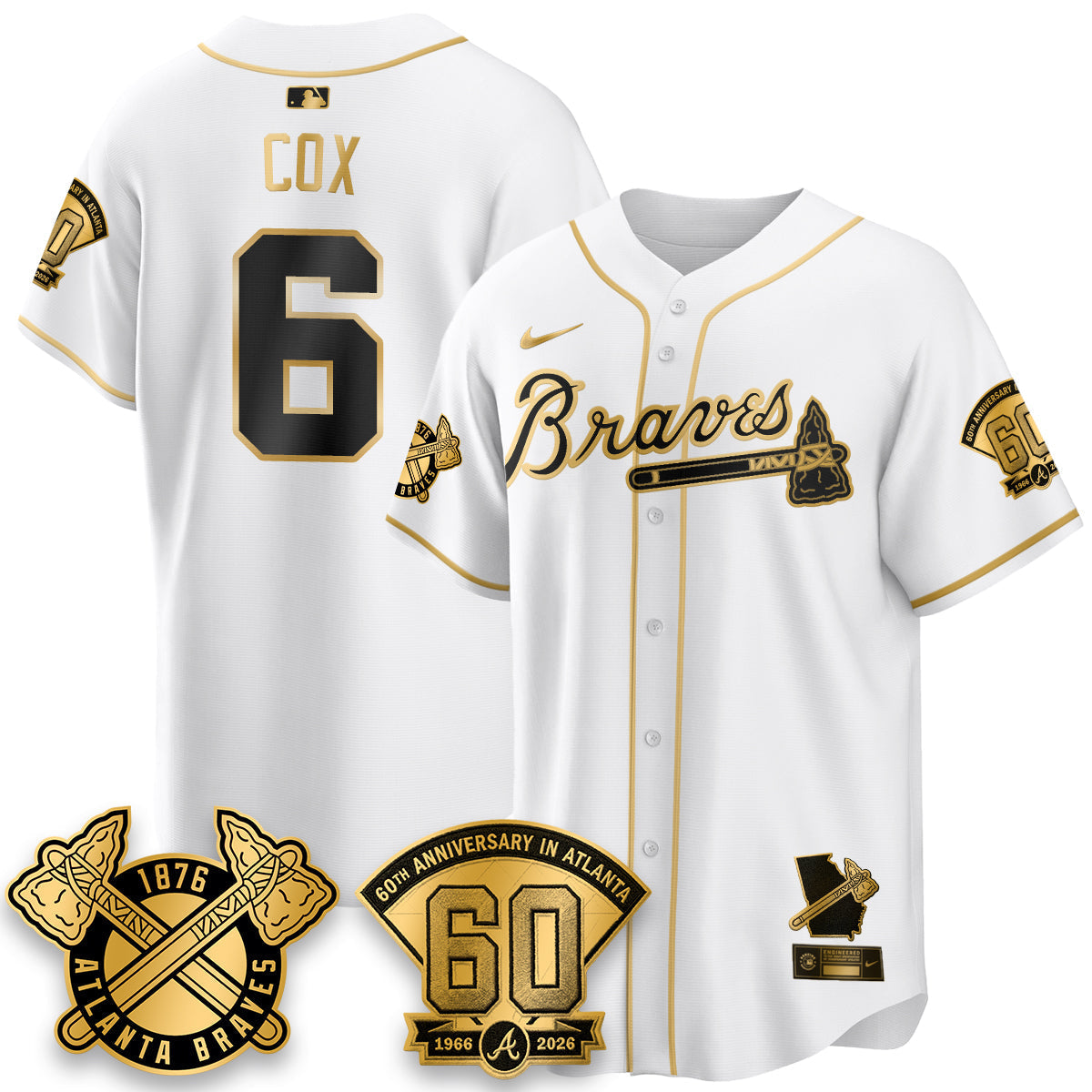 Atlanta Braves 60th Anniversary Special Edition Vapor Limited Jersey - Stitched-Cuztomshoes