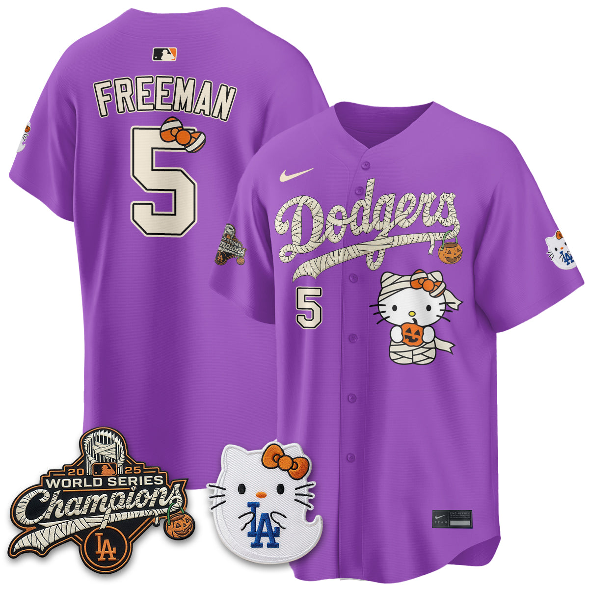 Los Angeles Dodgers Halloween 2026 Vapor Jersey V2- Stitched-Cuztomshoes