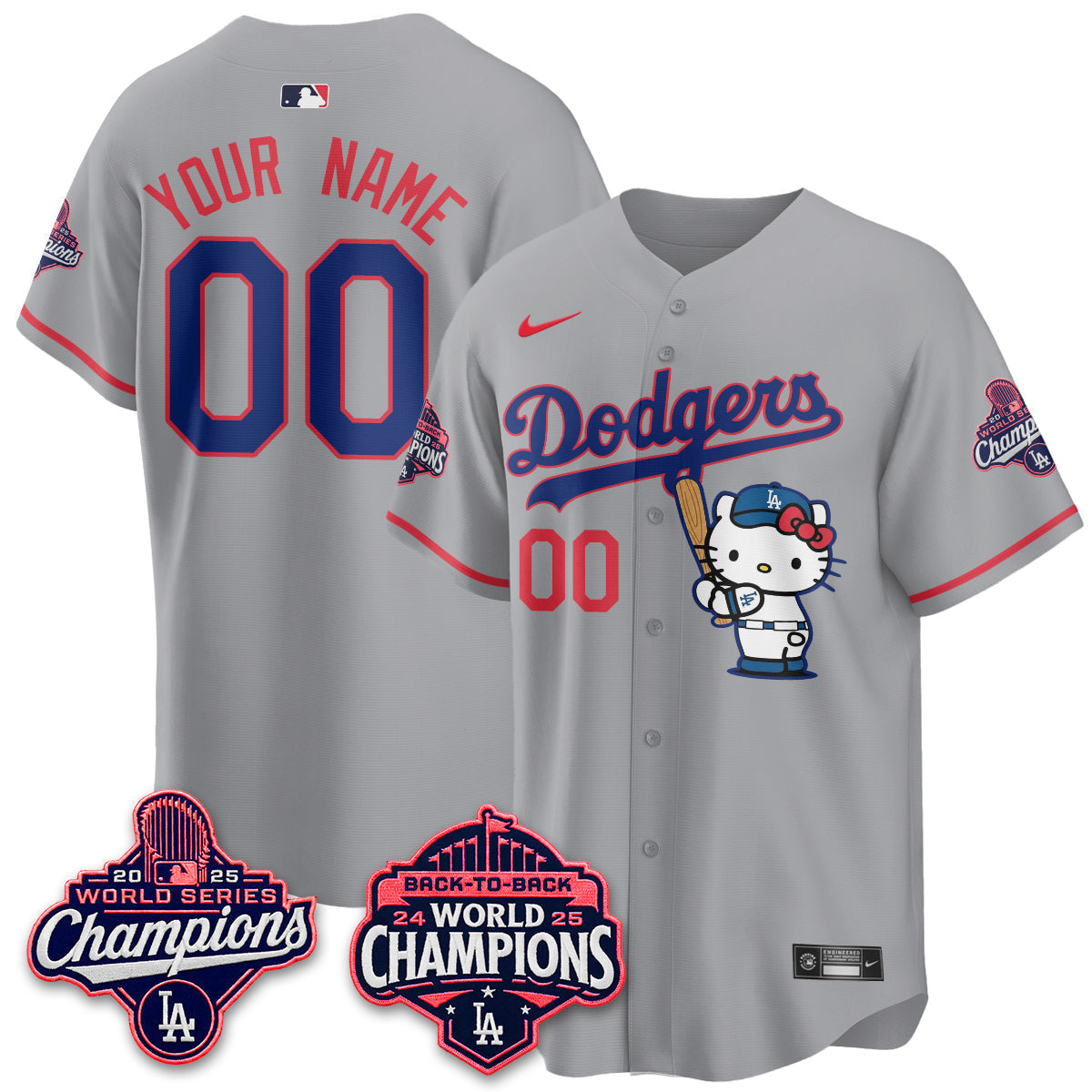 Los Angeles Dodgers x Hello Kitty Night 2026 Vapor Custom Jersey - Stitched