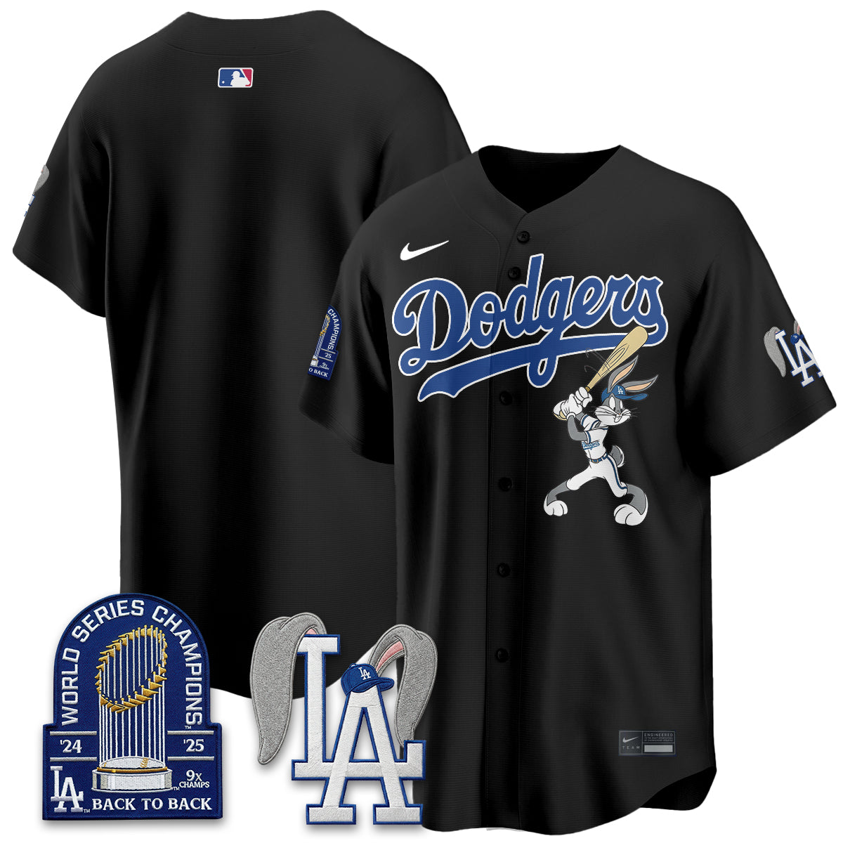 Los Angeles Dodgers Bunny Edition Vapor Jersey - Stitched-Cuztomshoes