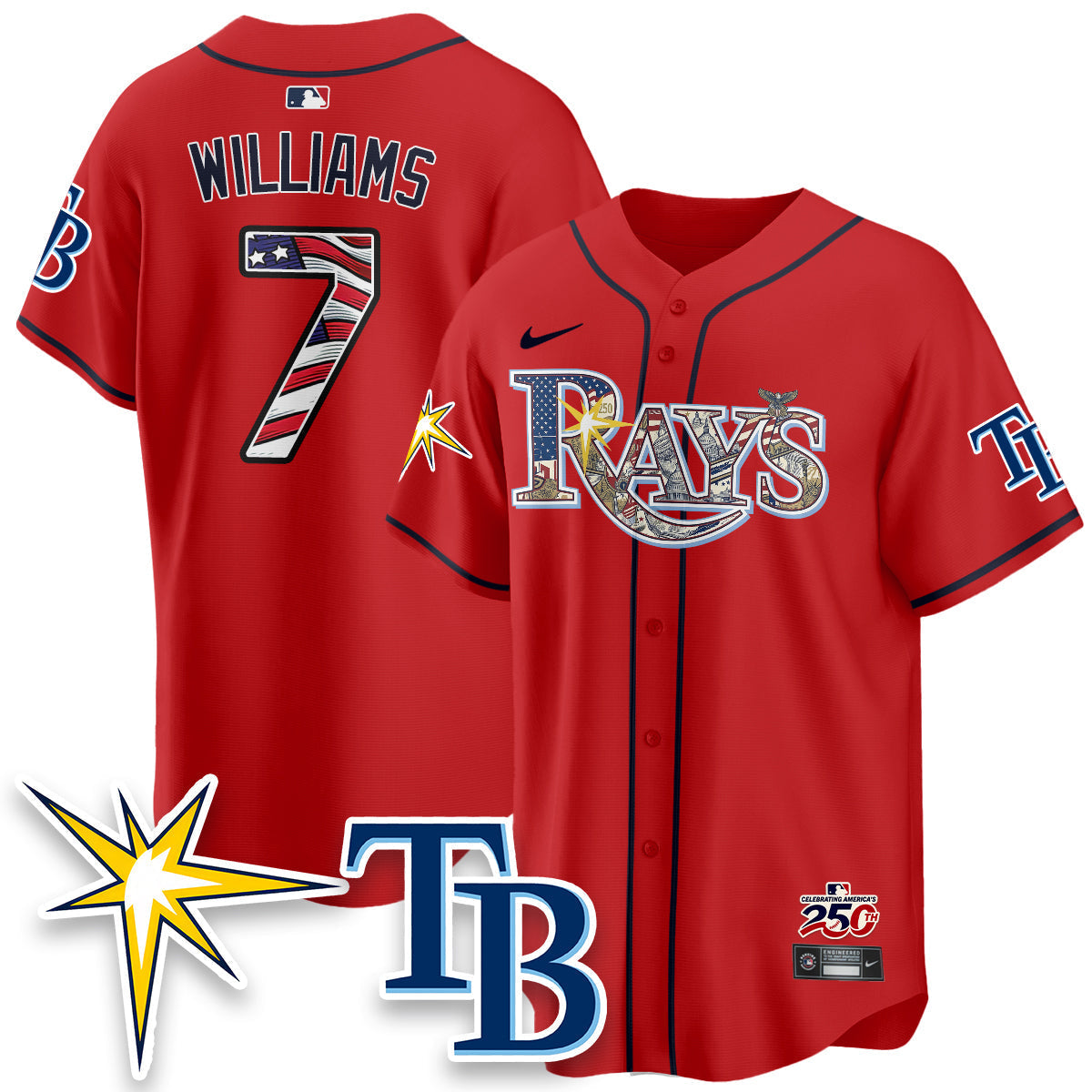 Tampa Bay Rays 2026 Independence Day USA Vapor Limited Jersey - Stitched