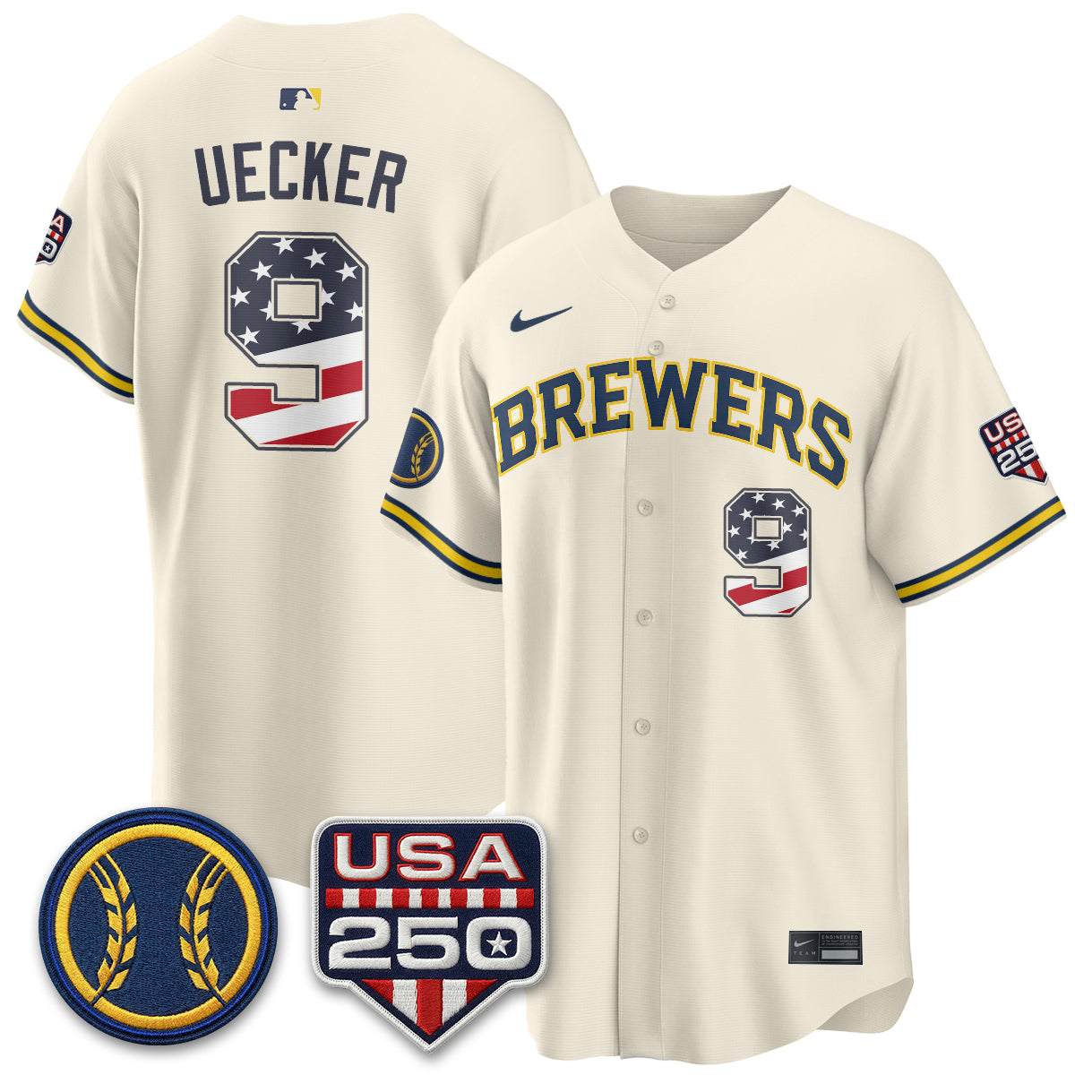 Milwaukee Brewers Fourth of July Vapor Limited Jersey - Stitched-Cuztomshoes