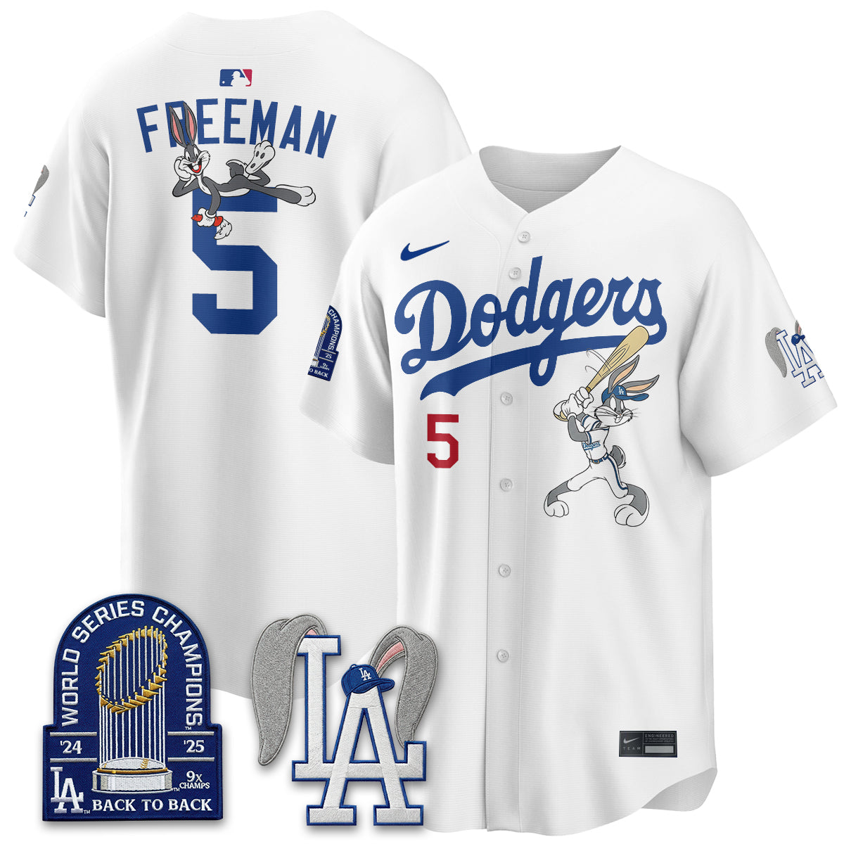 Los Angeles Dodgers Bunny Edition Vapor Jersey - Stitched-Cuztomshoes