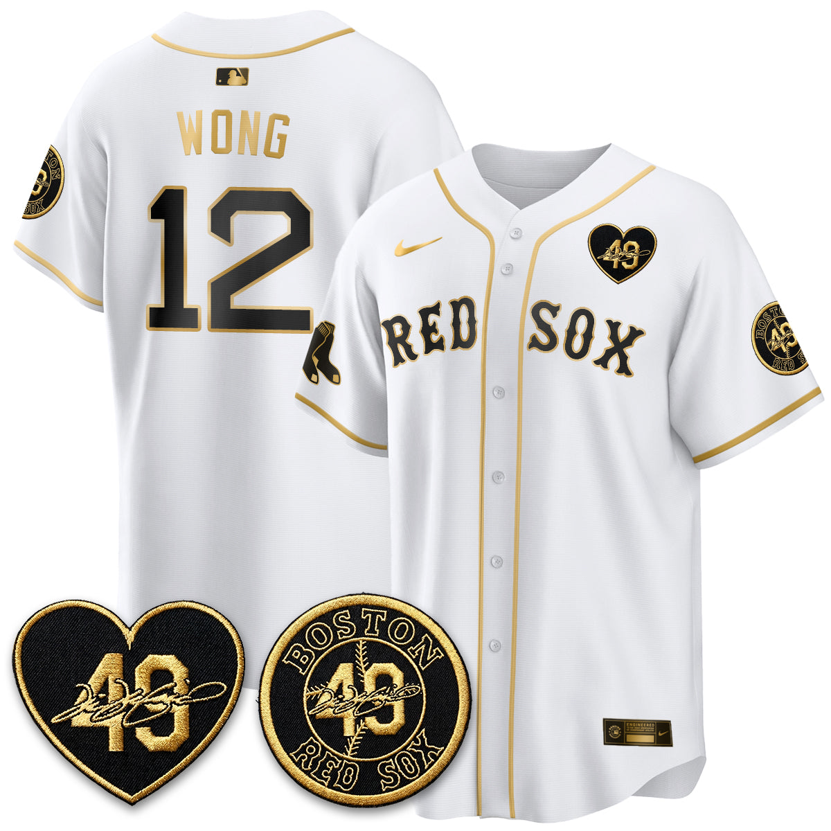 Boston Red Sox Tim Wakefield Memorial Patch Vaper Premier Limited Jersey - Stitched