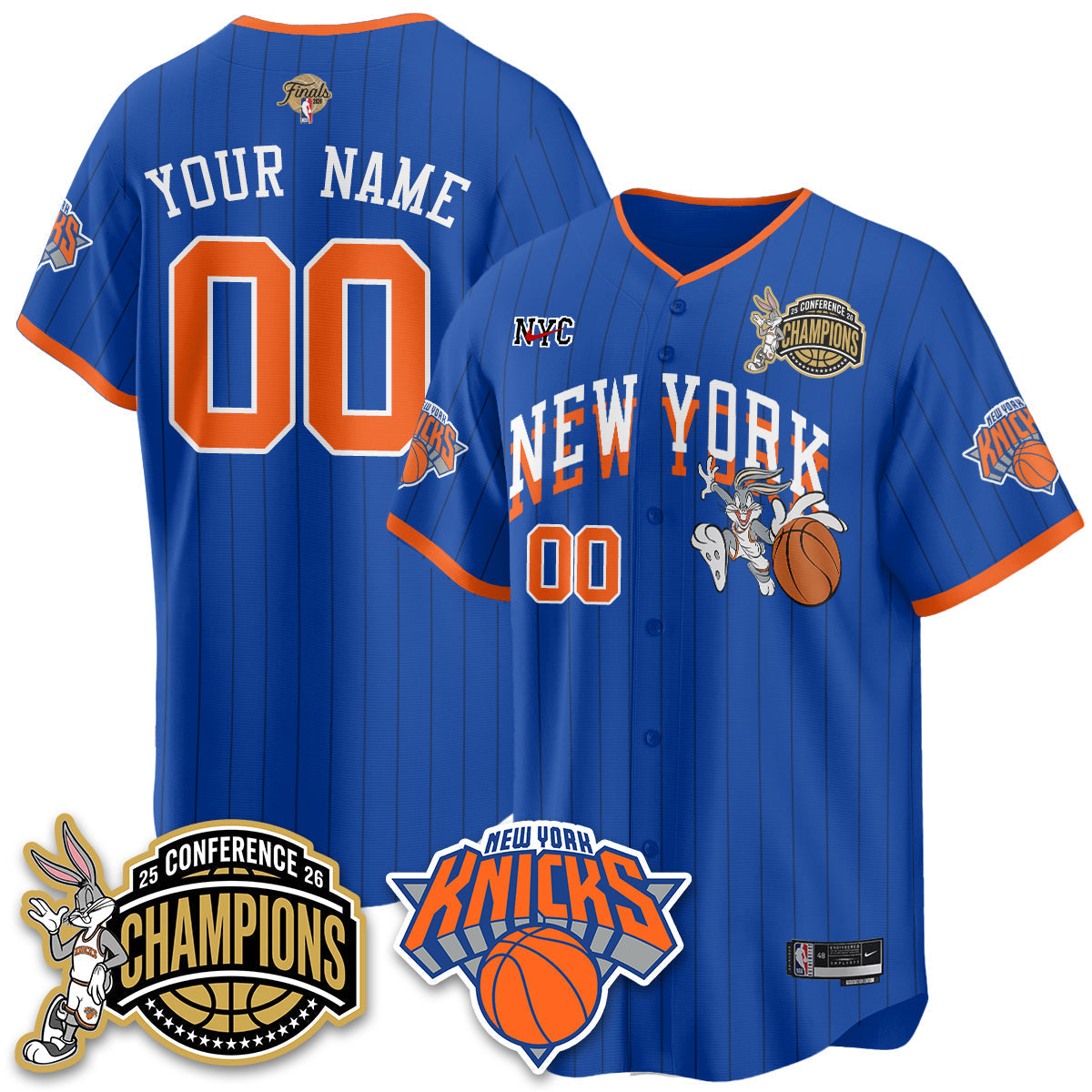 New York Knicks 2026 Basketball Finals x Bunny Vapor Custom Jersey V2- Stitched-Cuztomshoes