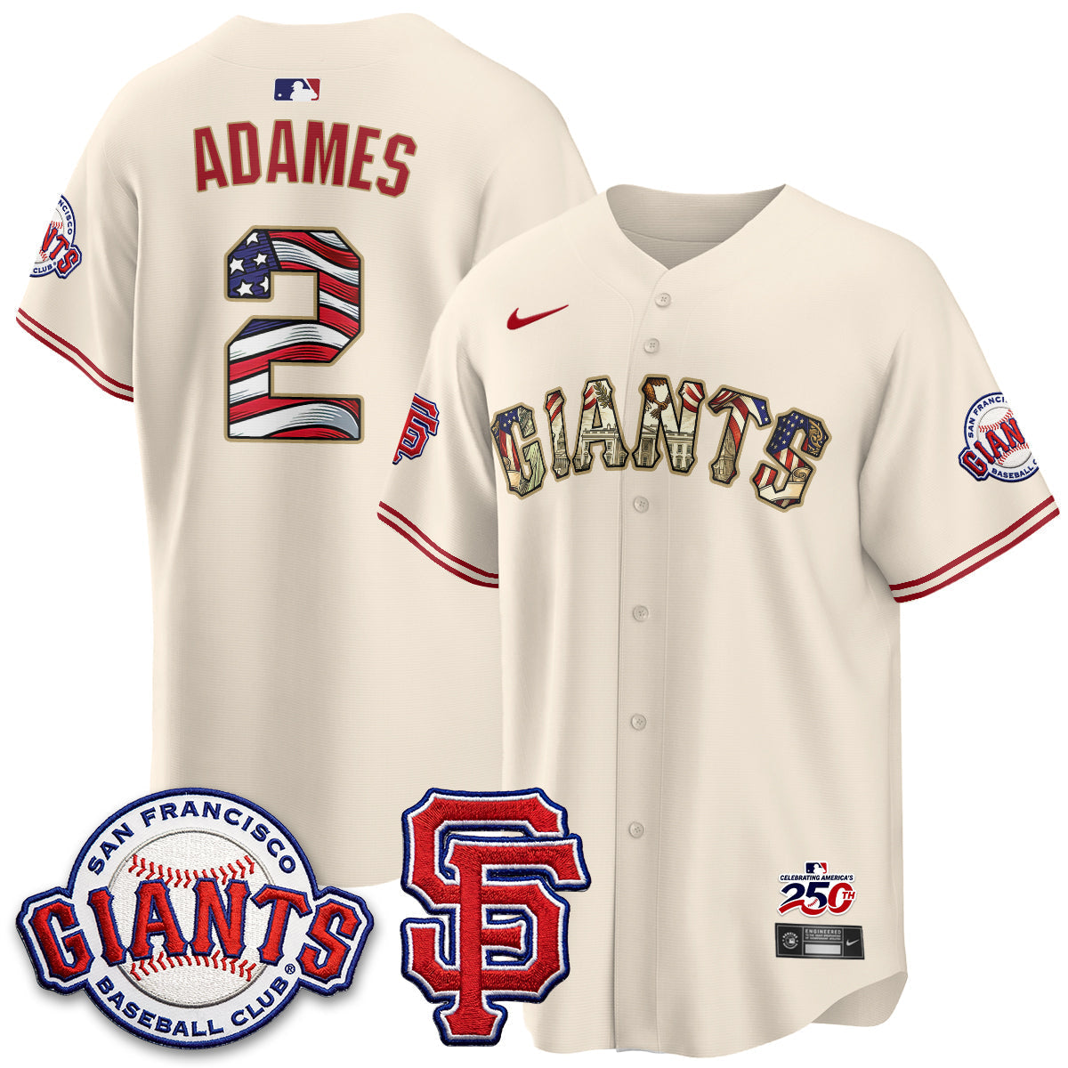 San Francisco Giants2026 Independence Day USA Jersey - Stitched