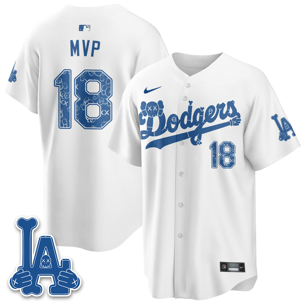Los Angeles Dodgers x KAWS Edition Vapor Jersey V2- Stitched-Cuztomshoes