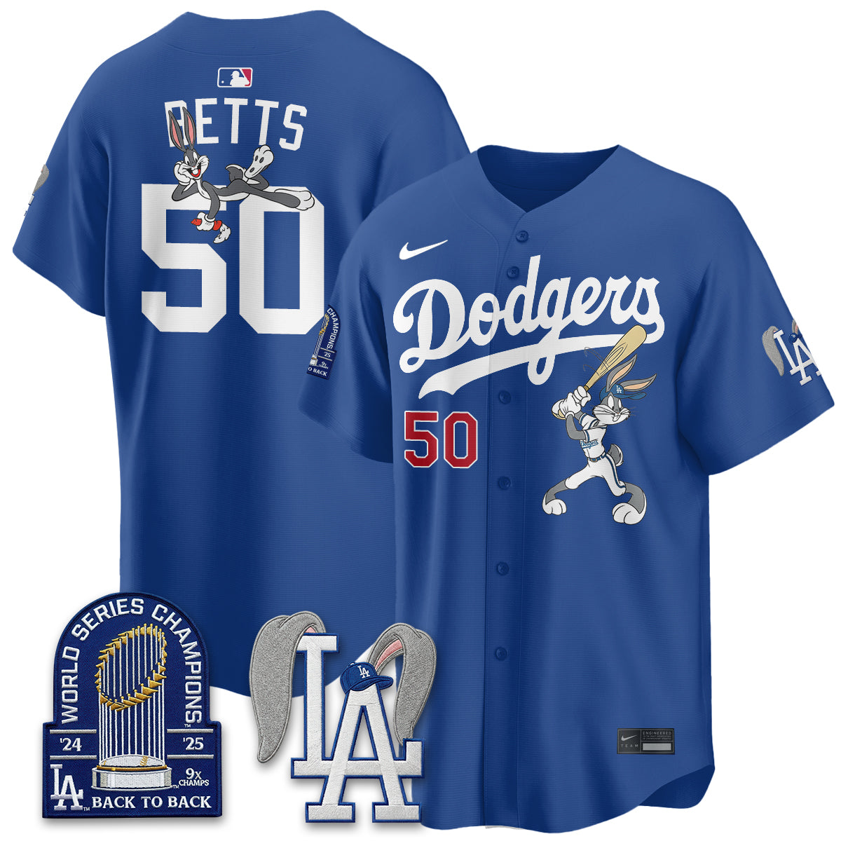 Los Angeles Dodgers Bunny Edition Vapor Jersey - Stitched-Cuztomshoes