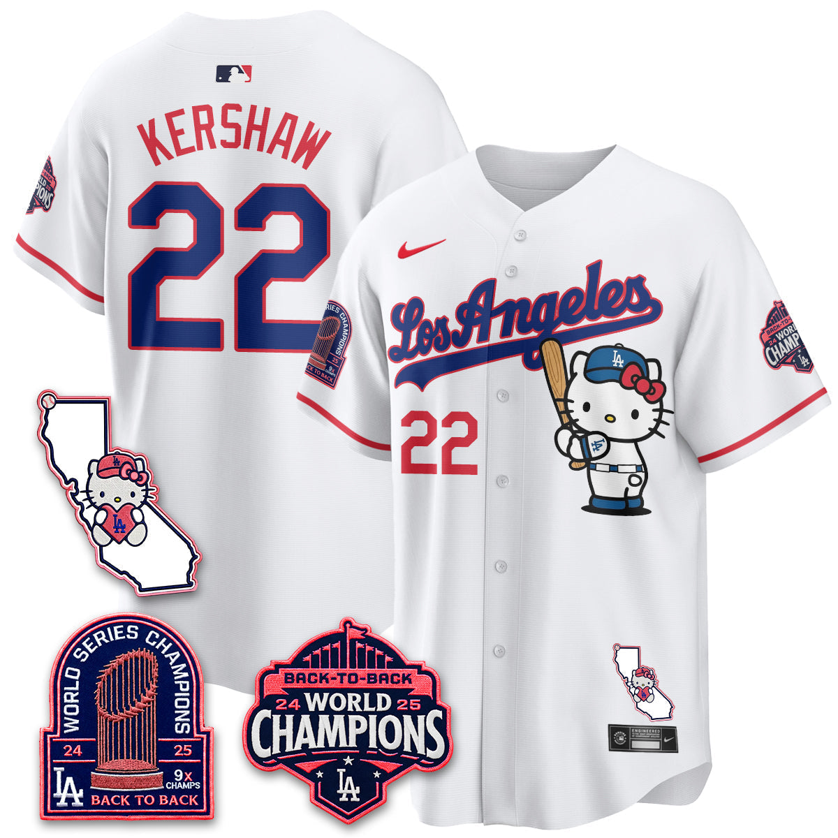 Los Angeles Dodgers x Meow KT 2026 Vapor Jersey - Stitched - V4-Cuztomshoes