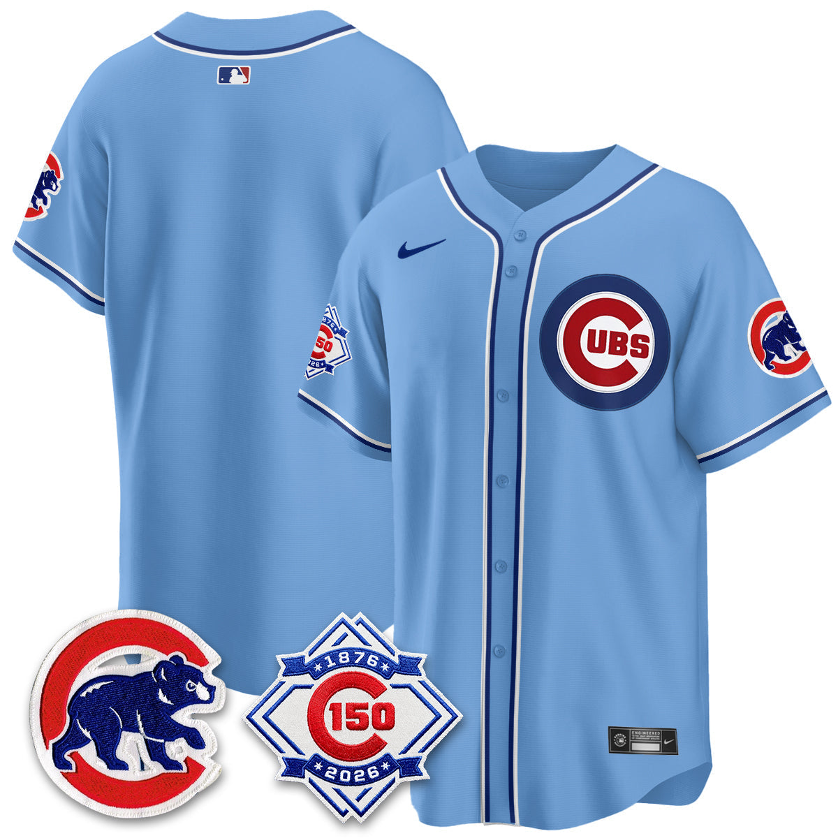 Chicago Cubs 150th Anniversary Black Out Style Vapor Premier Limited Jersey - Stitched