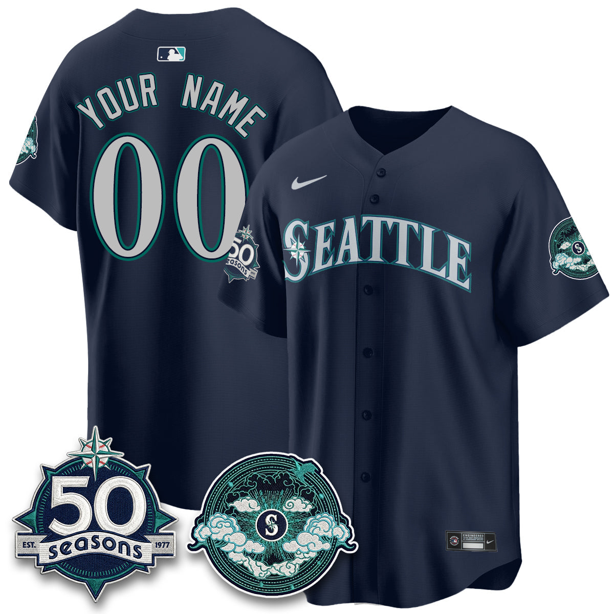 Seattle Mariners x FW Night Limited Custom Jersey - Stitched
