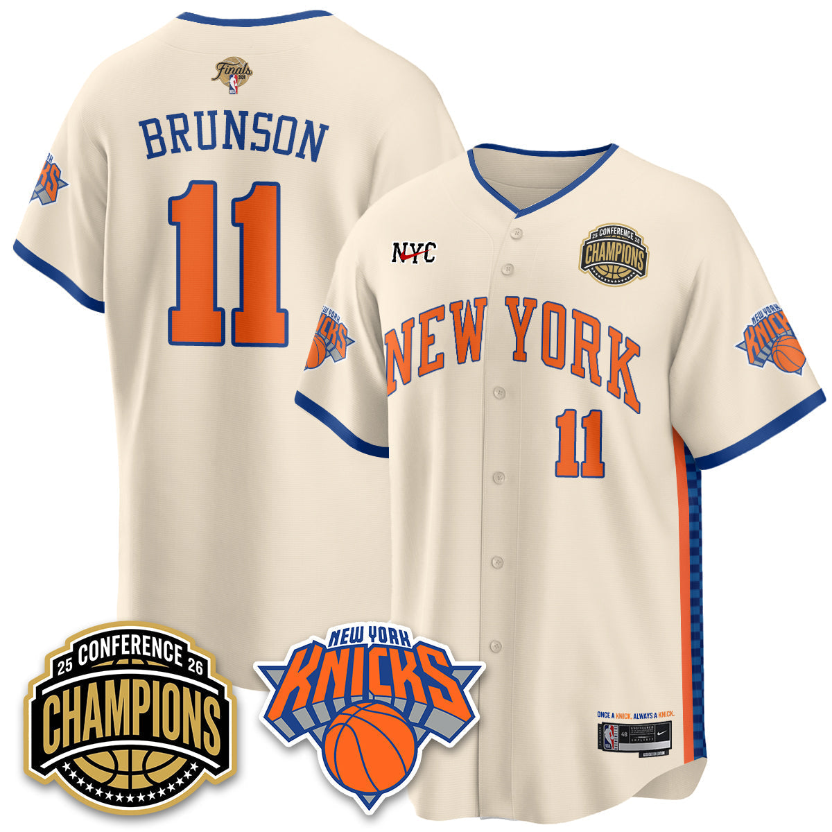 New York Knicks 2026 Basketball Finals Vapor City Edition Jersey V2- Stitched-Cuztomshoes