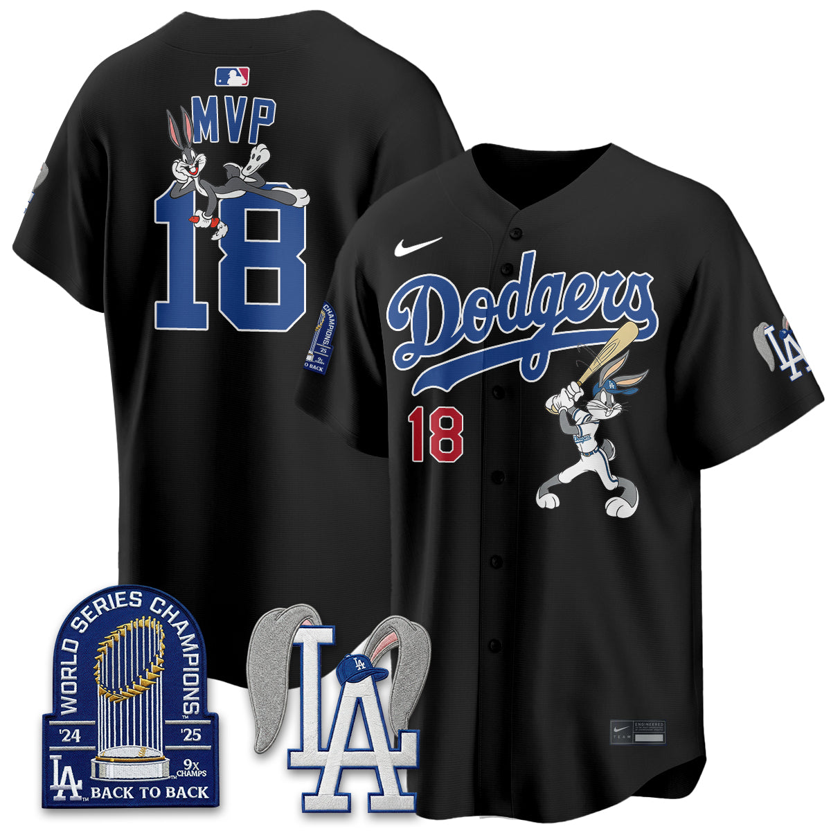 Los Angeles Dodgers Bunny Edition Vapor Jersey - Stitched-Cuztomshoes