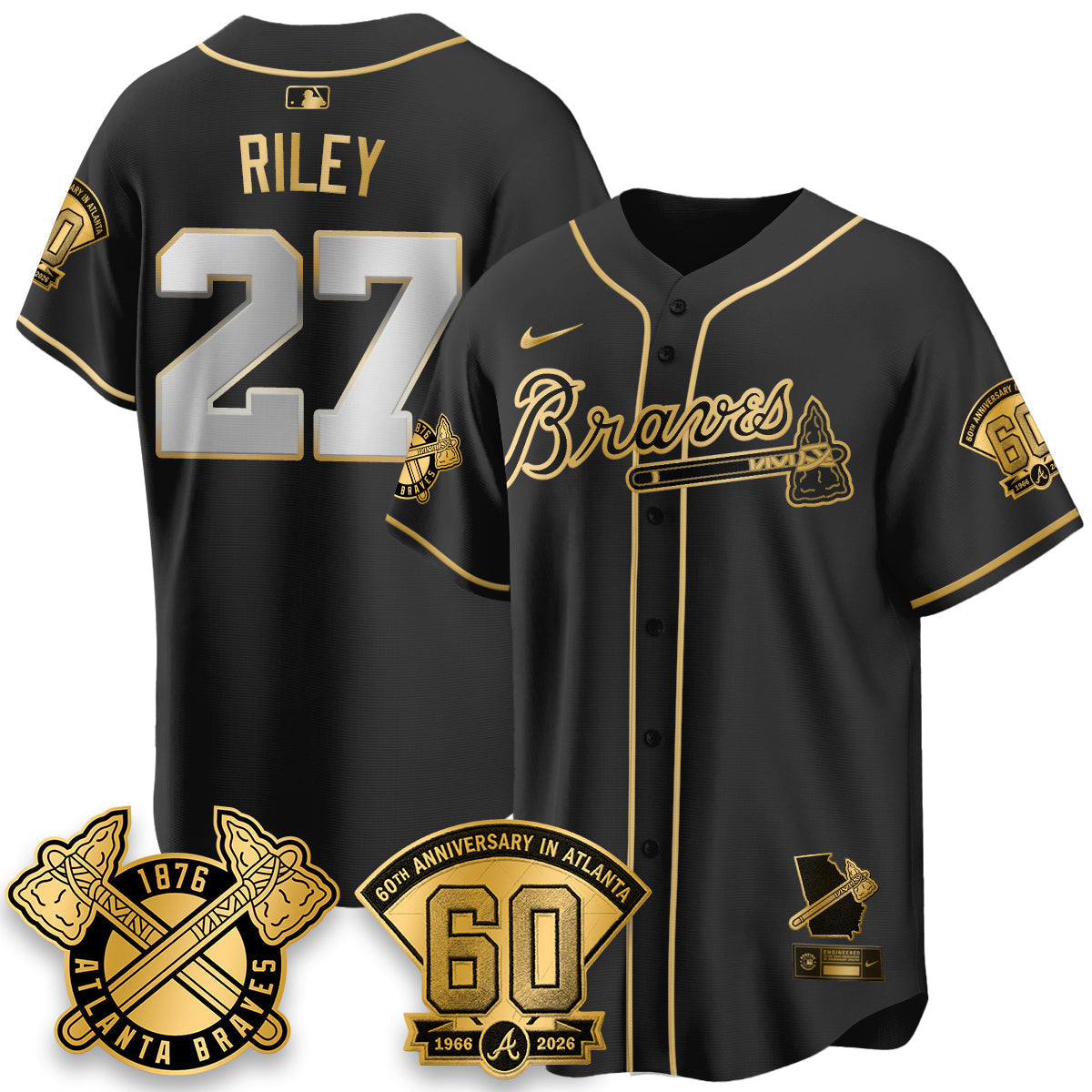 Atlanta Braves 60th Anniversary Special Edition Vapor Limited Jersey - Stitched-Cuztomshoes