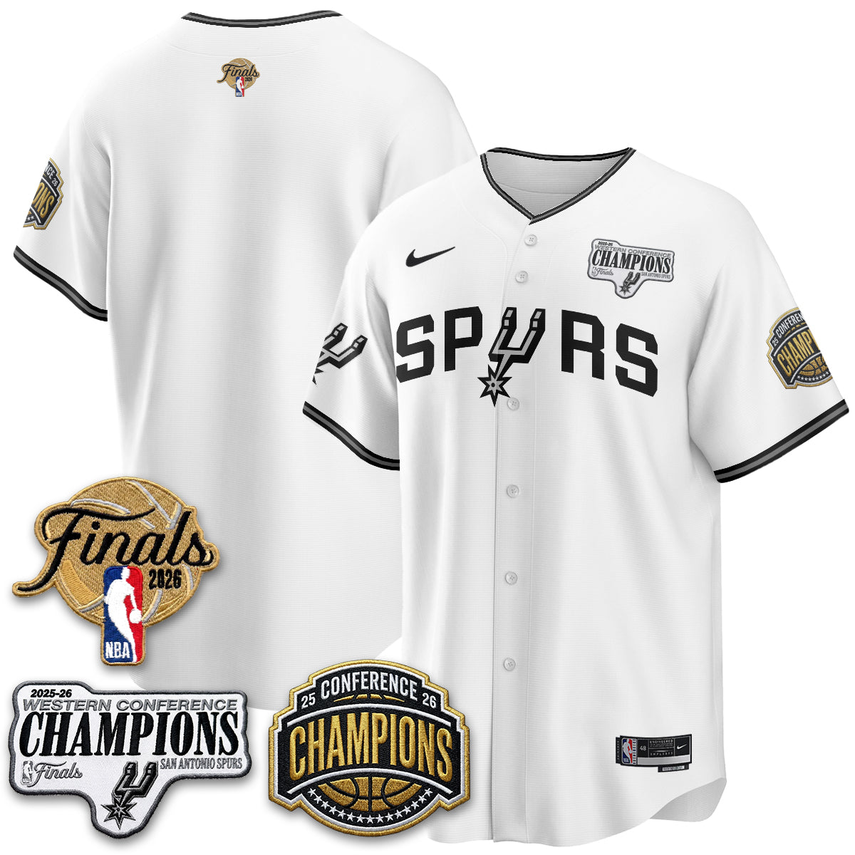 San Antonio Spurs 2026 Basketball Finals Vapor Jersey - Stitched