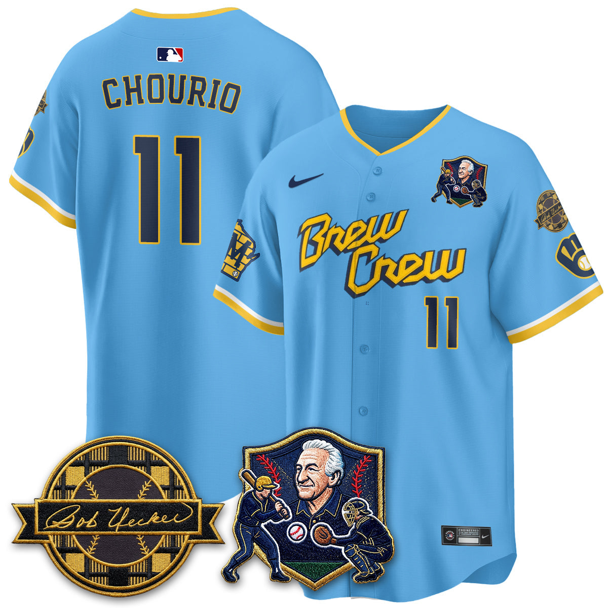 Milwaukee Brewers Bob Uecker - 54 Seasons for Brewers' Vapor Limited Gold Jersey - Stitched