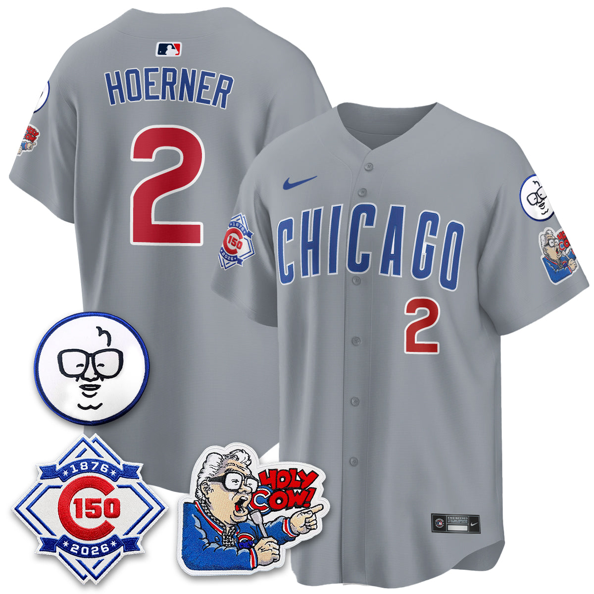 Chicago Cubs 150th Anniversary Harry Caray Holy Cow Vapor Premier Limited Jersey - Stitched V2-Cuztomshoes