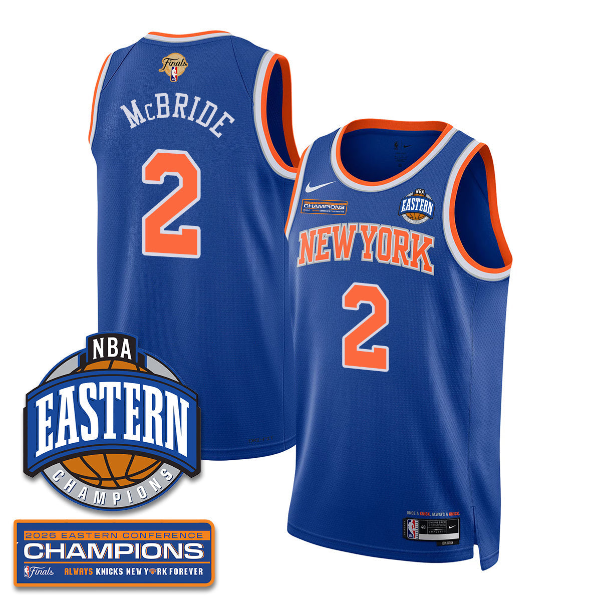 New York Knicks 2026 Basketball Eastern Conference Champions Vapor Jersey - Stitched-Cuztomshoes