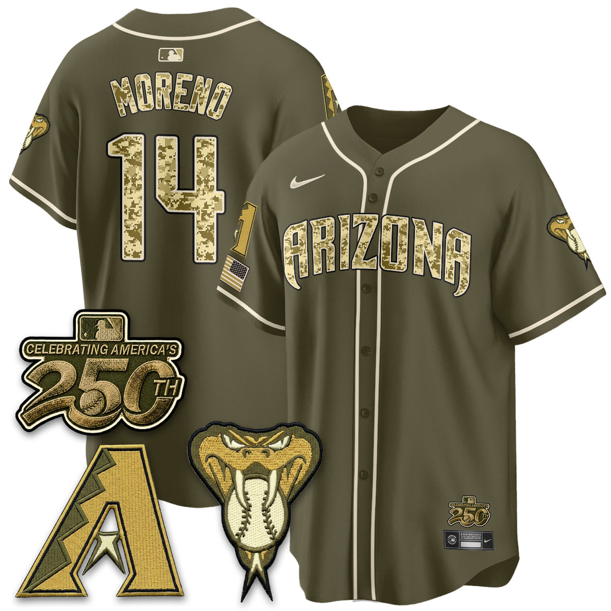 Arizona Diamonbacks Salute to Service 2026 Vapor Premier Limited Jersey - Stitched-Cuztomshoes