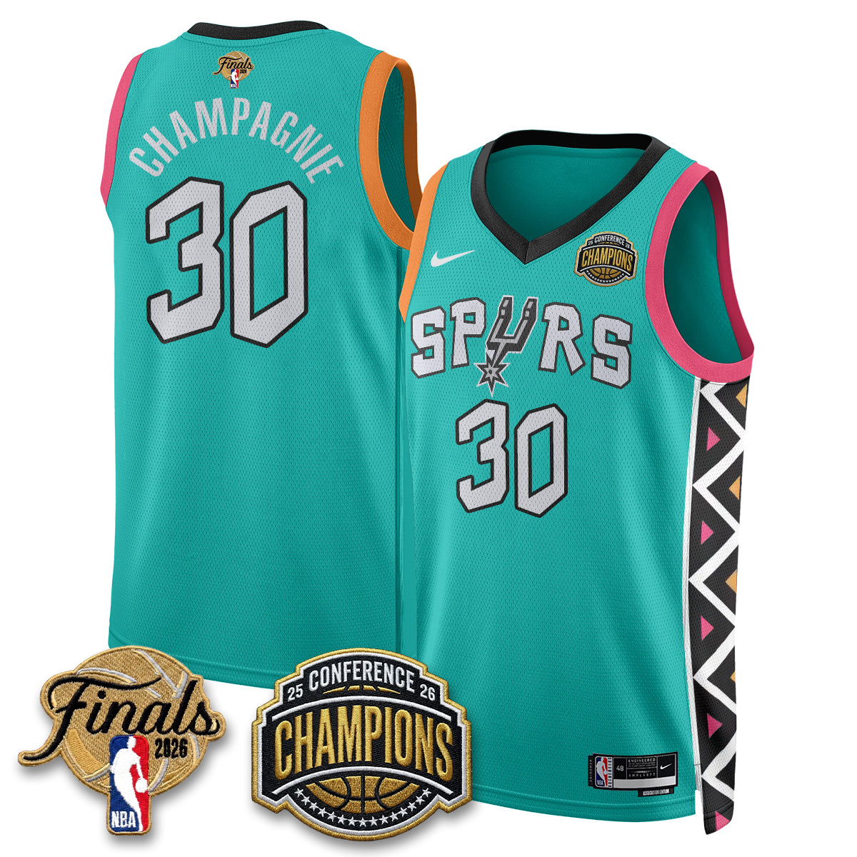 San Antonio Spurs 2026 Basketball  Western Conference Champions Vapor City Edition Jersey - Stitched