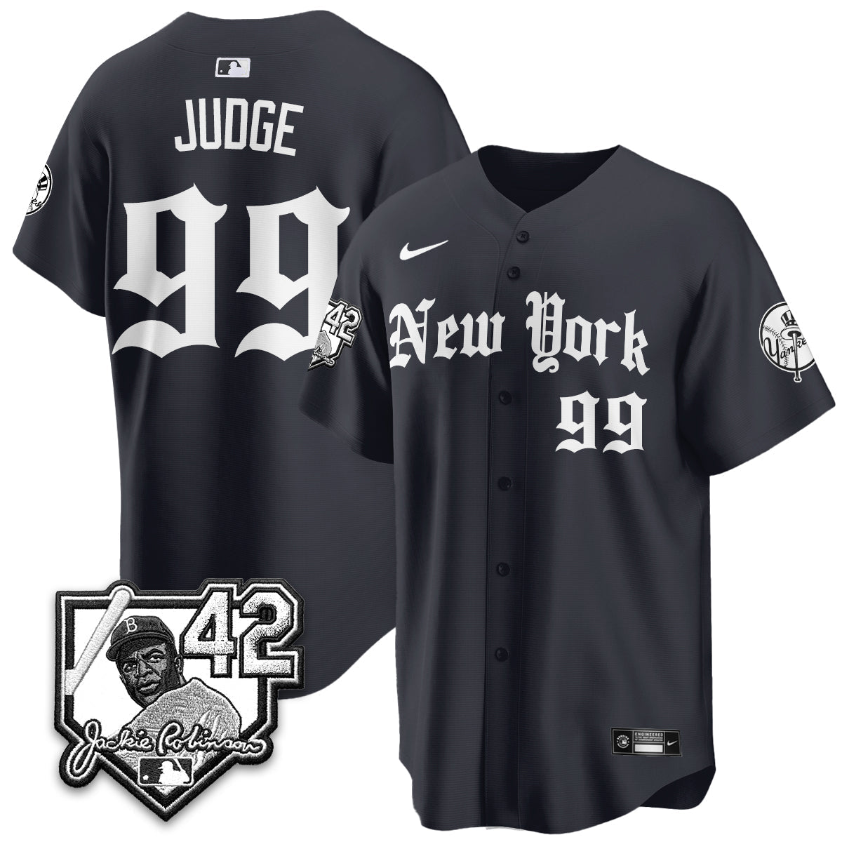 New York Yankees 2026 Jackie Robinson Day Gothic Vapor Limited Jersey - Stitched
