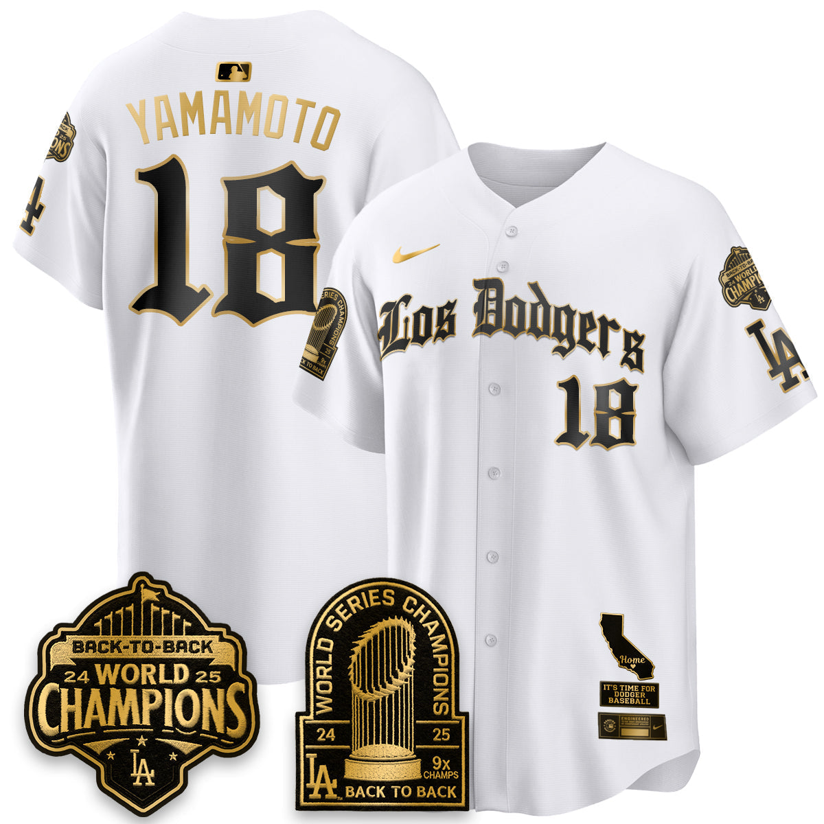 Los Angeles Dodgers World Series Champions Vapor Premier Limited Gothic Edition Jersey - Stitched-Cuztomshoes