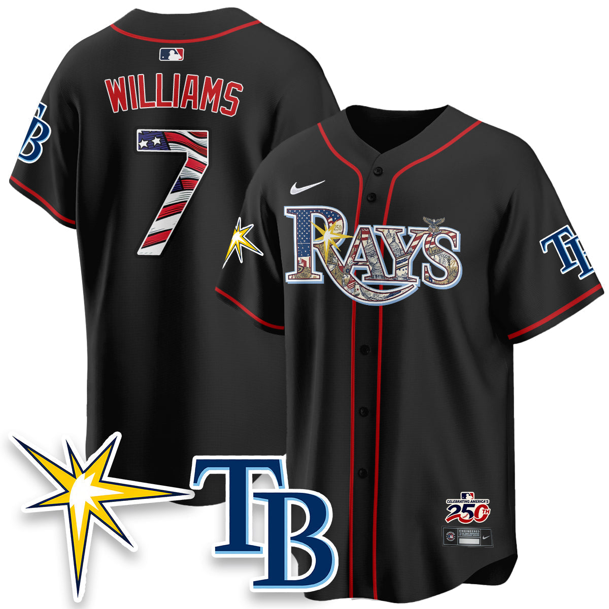 Tampa Bay Rays 2026 Independence Day USA Vapor Limited Jersey - Stitched