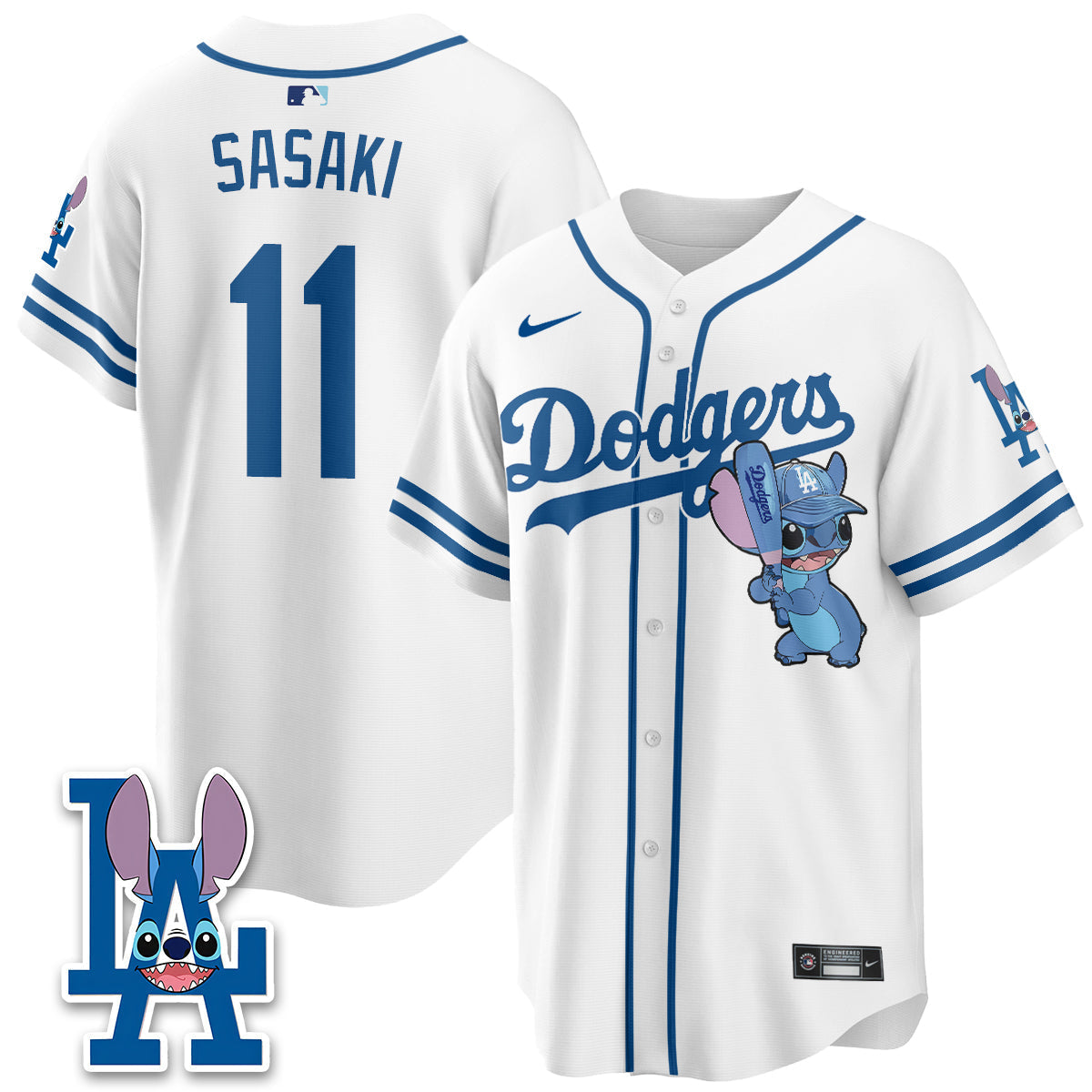 Los Angeles Dodgers x Blue Alien Edition Vapor Jersey - Stitched-Cuztomshoes