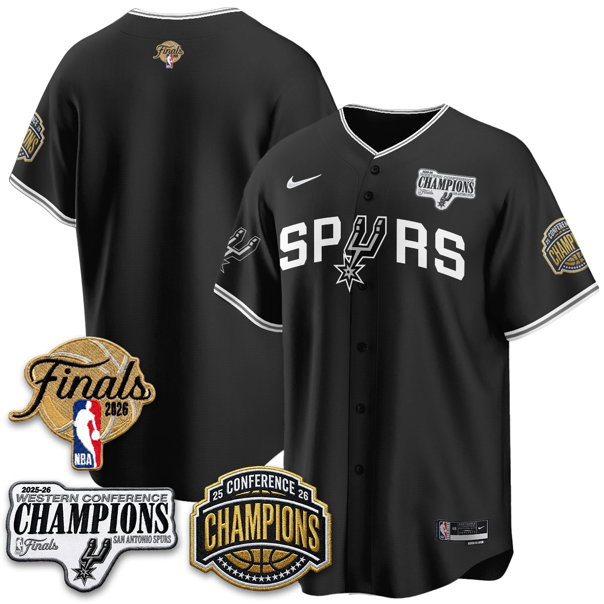 San Antonio Spurs 2026 Basketball Finals Vapor Jersey - Stitched