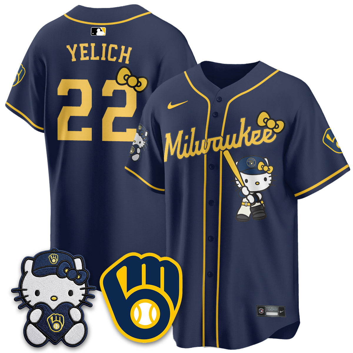 Milwaukee Brewers Meow KT Night Vapor Limited Jersey - Stitched-Cuztomshoes