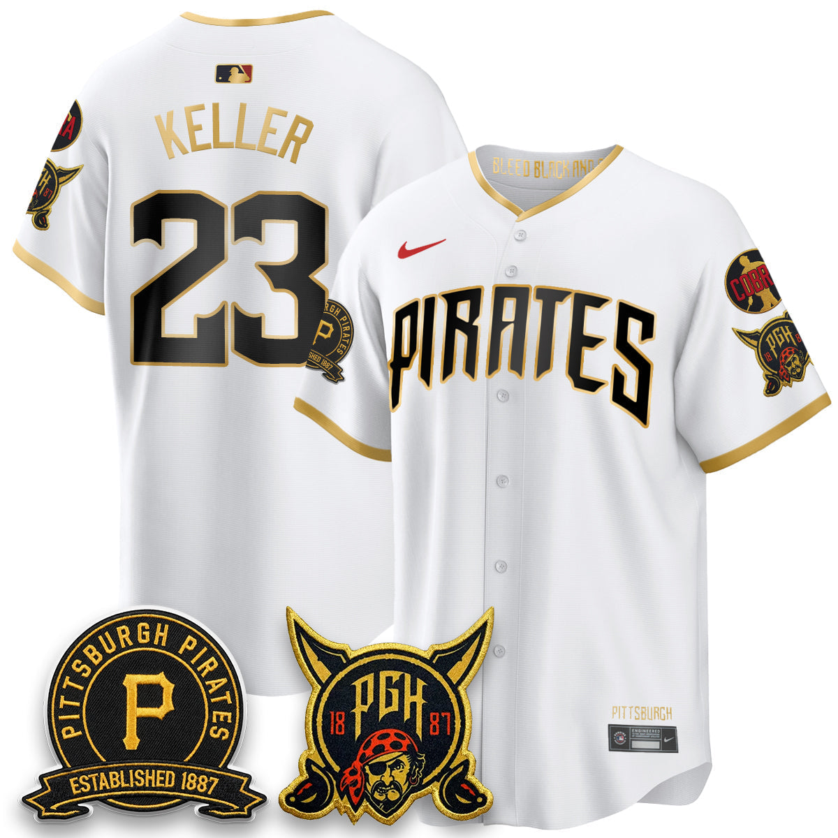 Pittsburgh Pirates Vapor Limited Jersey - Cobra & Est 1887 Patch - Stitched