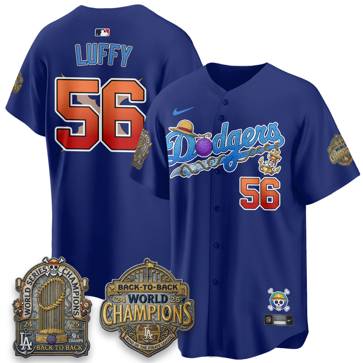 Los Angeles Dodgers x OP Japanese Cartoon Vapor Limited Jersey V2- Stitched-Cuztomshoes