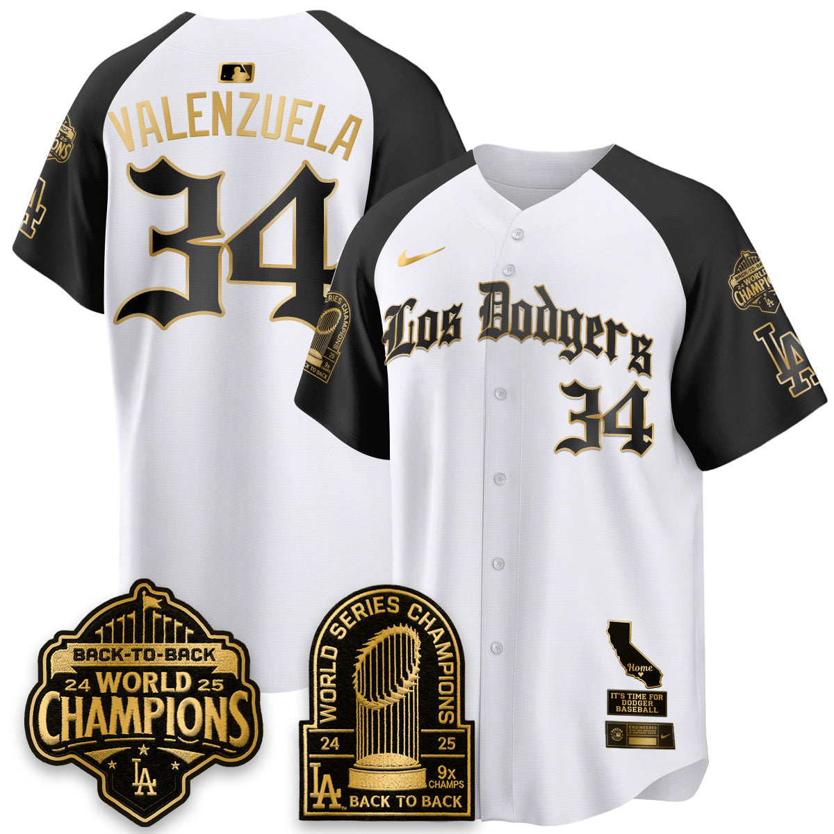 Los Angeles Dodgers World Series Champions Vapor Premier Limited Gothic Edition Jersey - Stitched-Cuztomshoes