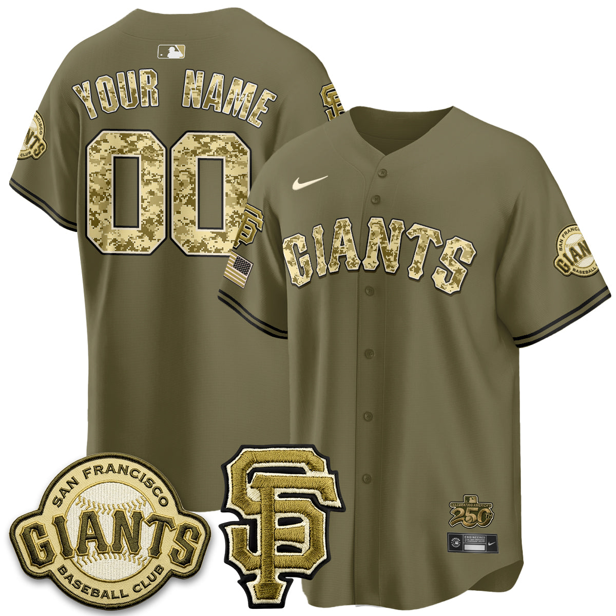 San Francisco Giants 2026 Armed Forces Day Custom Jersey V2 - Stitched