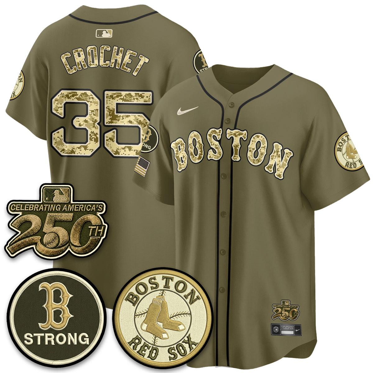 Boston Red Sox 2026 Armed Forces Day Jersey V2 - Stitched