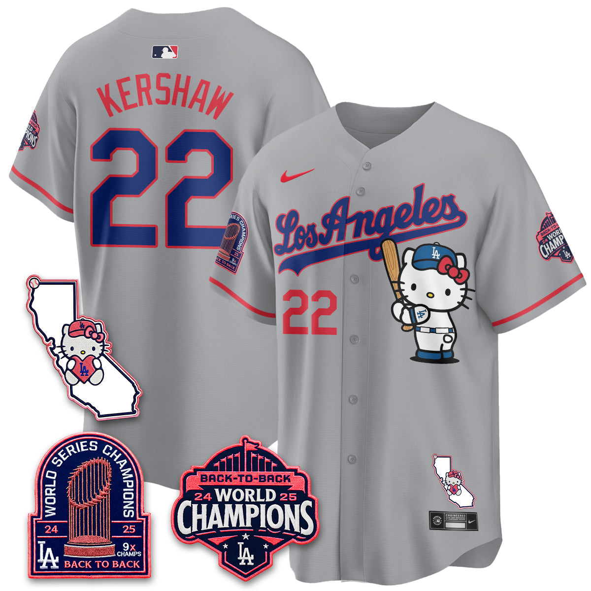 Los Angeles Dodgers x Meow KT 2026 Vapor Jersey - Stitched - V4-Cuztomshoes